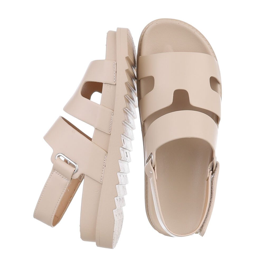 Ital-Design Damen Freizeit Riemchensandalette (86706474) Keilabsatz/Wedge Keilsandaletten in Beige – Bild 2 von 4