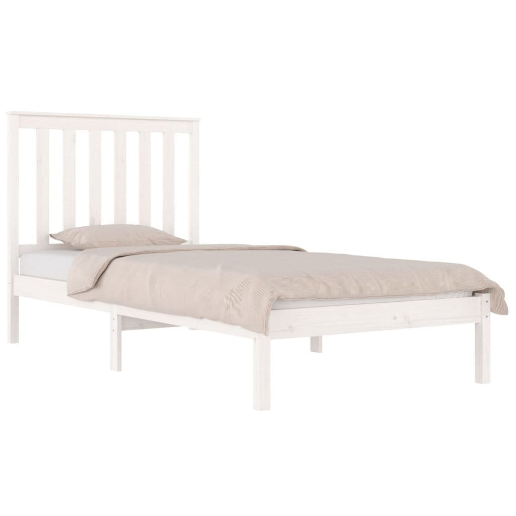 vidaXL Bett Massivholzbett Weiß Kiefer 75x190 cm günstig online kaufen