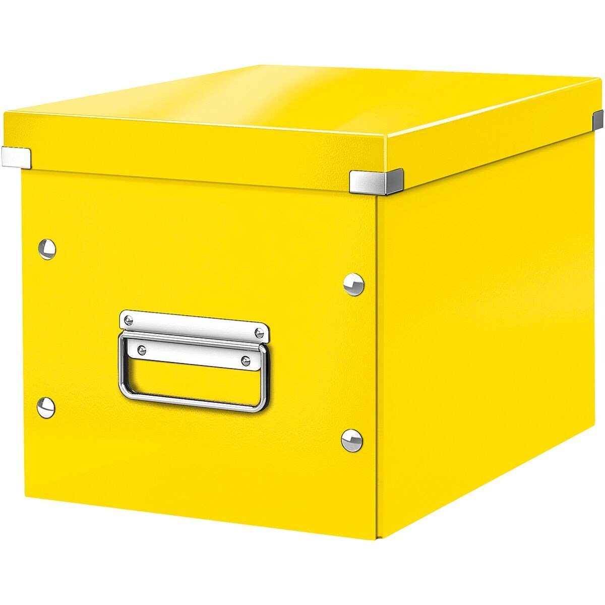 LEITZ Aufbewahrungsbox Click & Store Cube, passend für Standard-Bücherregale gelb metallic