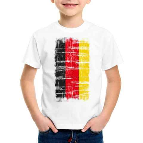 style3 Print-Shirt Kinder T-Shirt Deutschland Vintage Flagge EM WM Olympia