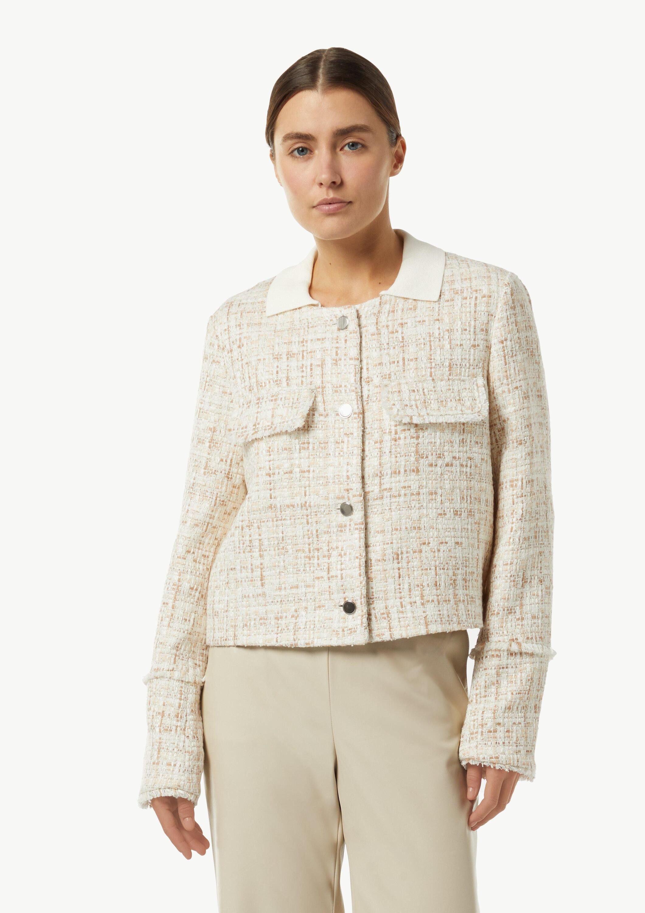 comma Funktionsjacke Indoor-Jacke Kurze Boucléjacke mit Glitzergarn günstig online kaufen