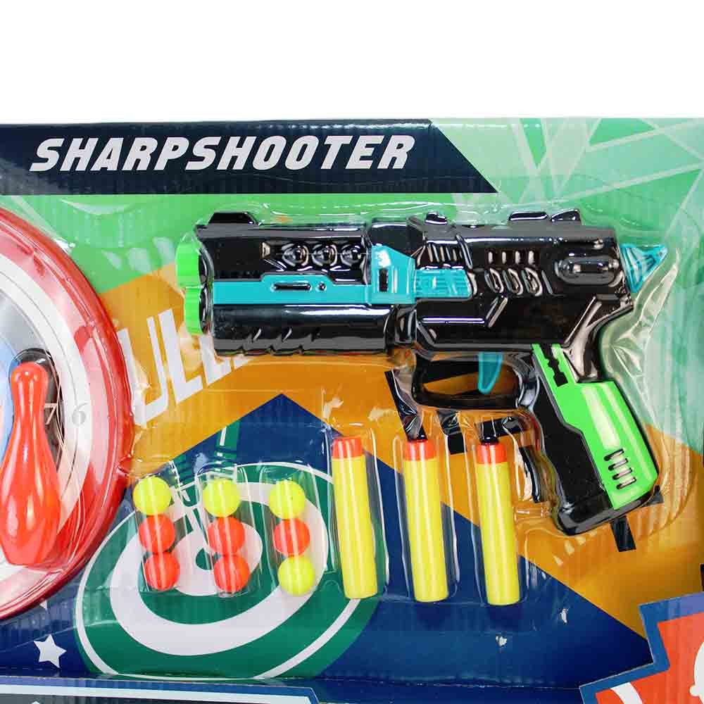 B&G INTERNATIONAL Wasserpistole Spielzeug Pistole mit Zielscheibe - 17-teilig (17-tlg)
