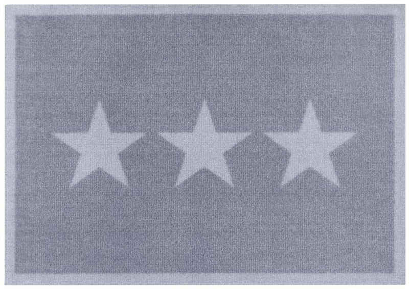 Fußmatte Sterne, HANSE Home, rechteckig, Höhe: 7 mm, Gemustert, Stars, Robust, Pflegeleicht, Waschbar, Rutschhemmend
