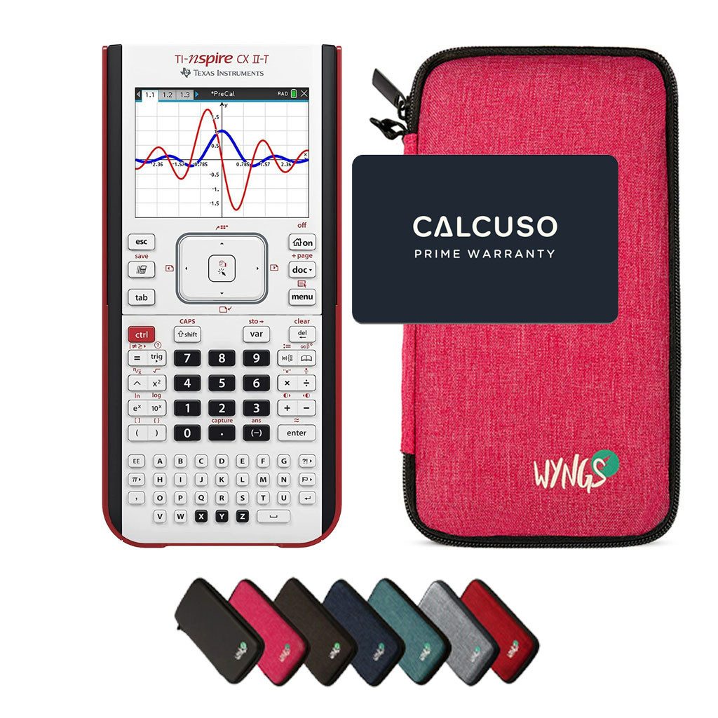 Texas Instruments Taschenrechner TI-Nspire CX II-T inkl. WYNGS Schutztasche Pink
