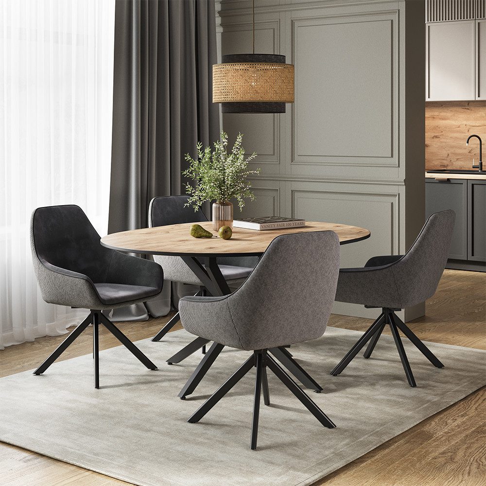 Vicco Esszimmerstuhl Eleganza, Anthrazit, 2er Set günstig online kaufen