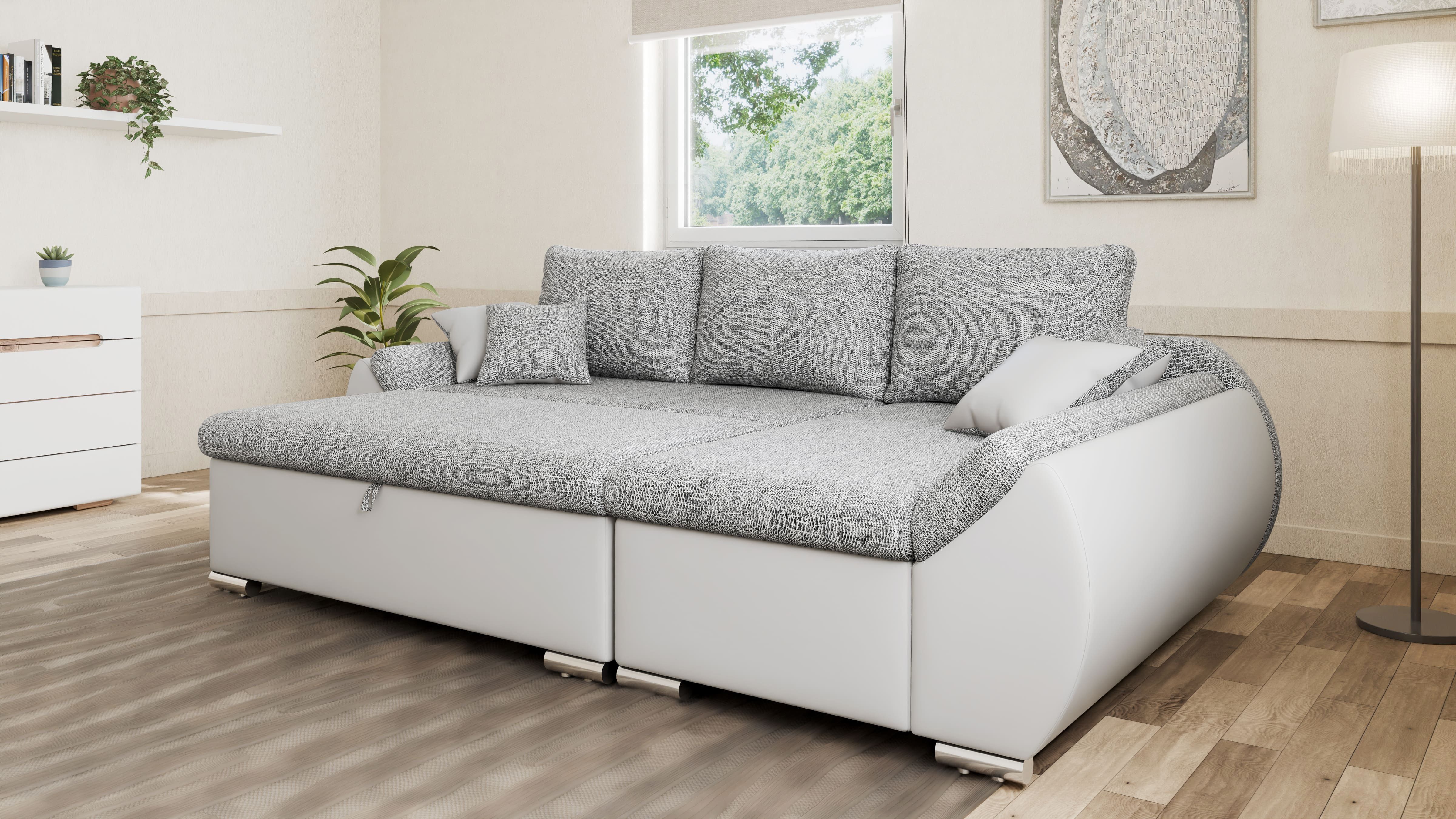 MOEBLO Ecksofa ALEX, L-Form mit Hocker günstig online kaufen