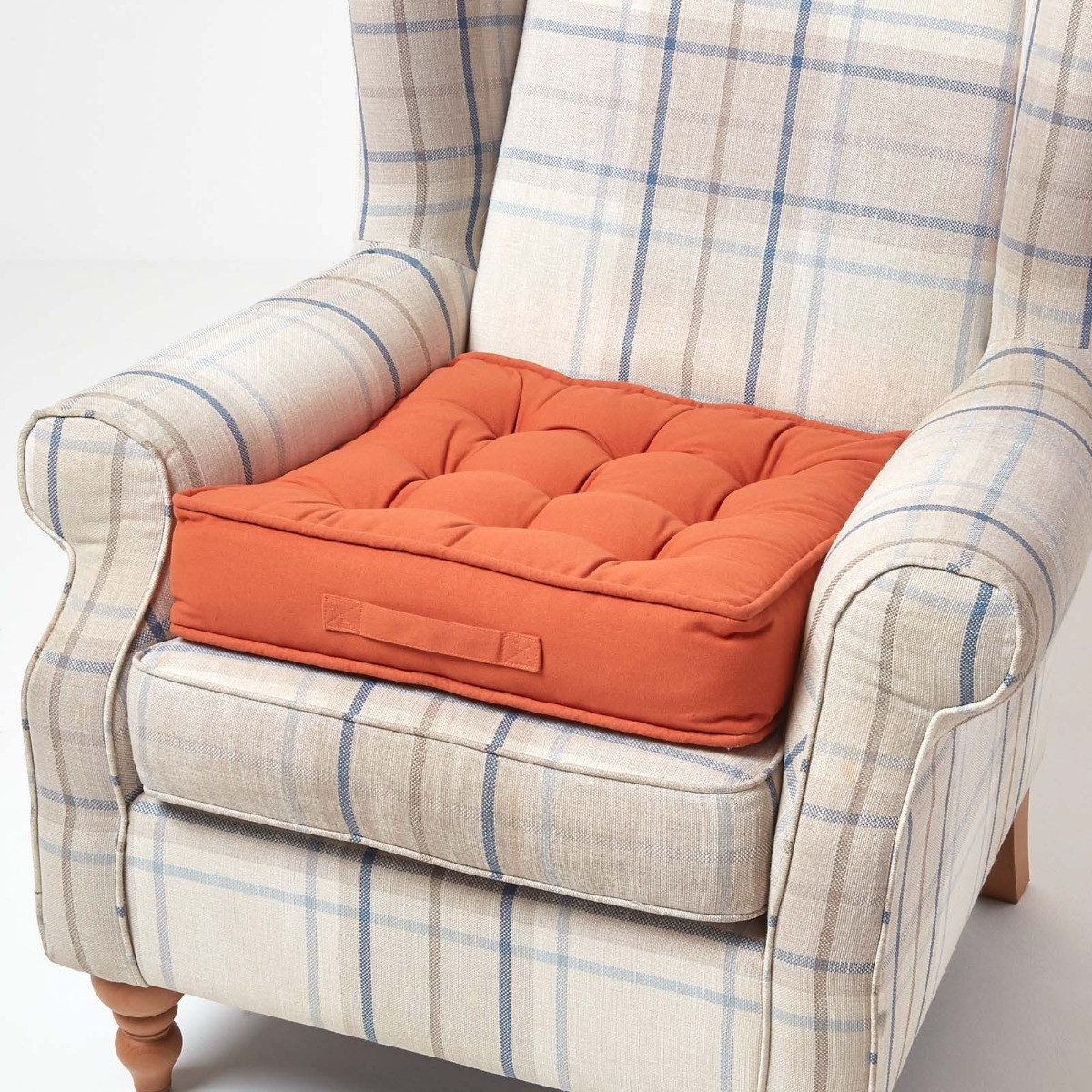 Sitzkissen Komfortables Sesselkissen mit Baumwollbezug – Sitzkissen terracotta