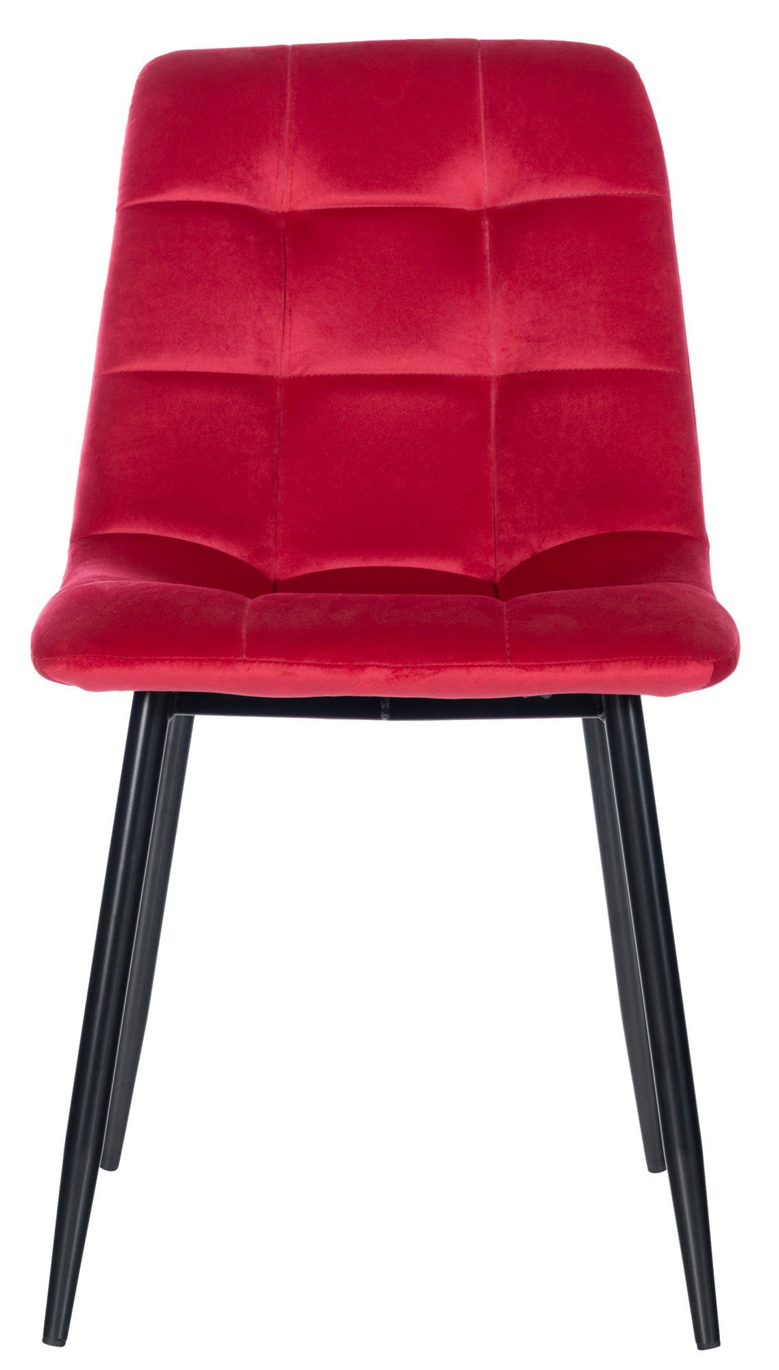 Wohnzimmerstuhl), (Küchenstuhl hochwertig Gestell: Atina - Konferenzstuhl rot Sitzfläche: - Metall gepolsterter Sitzfläche Esszimmerstuhl schwarz TPFLiving Samt mit -