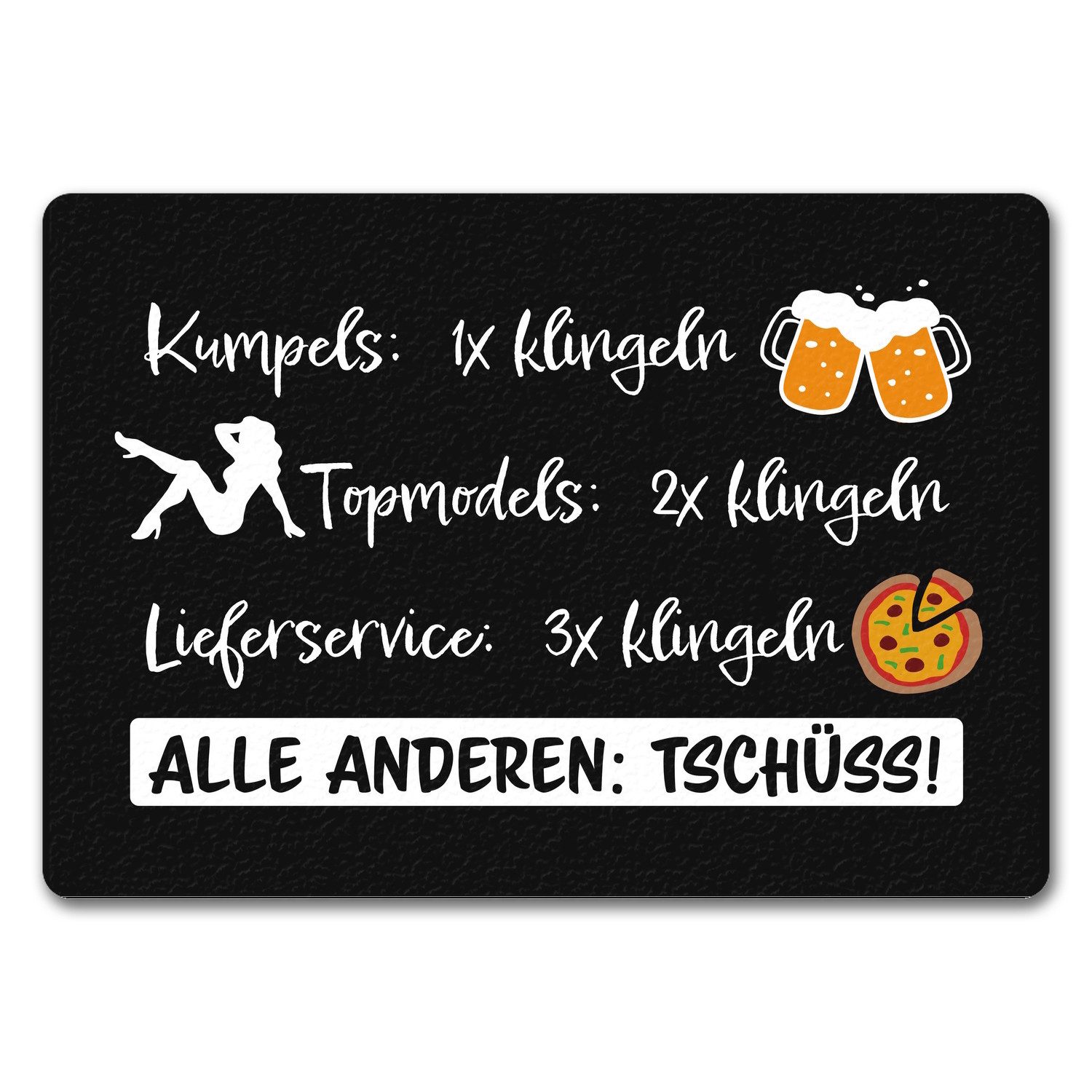 Fußmatte Kumpels Topmodels Lieferservice Klingel Fußmatte in 35x50 cm ohne für