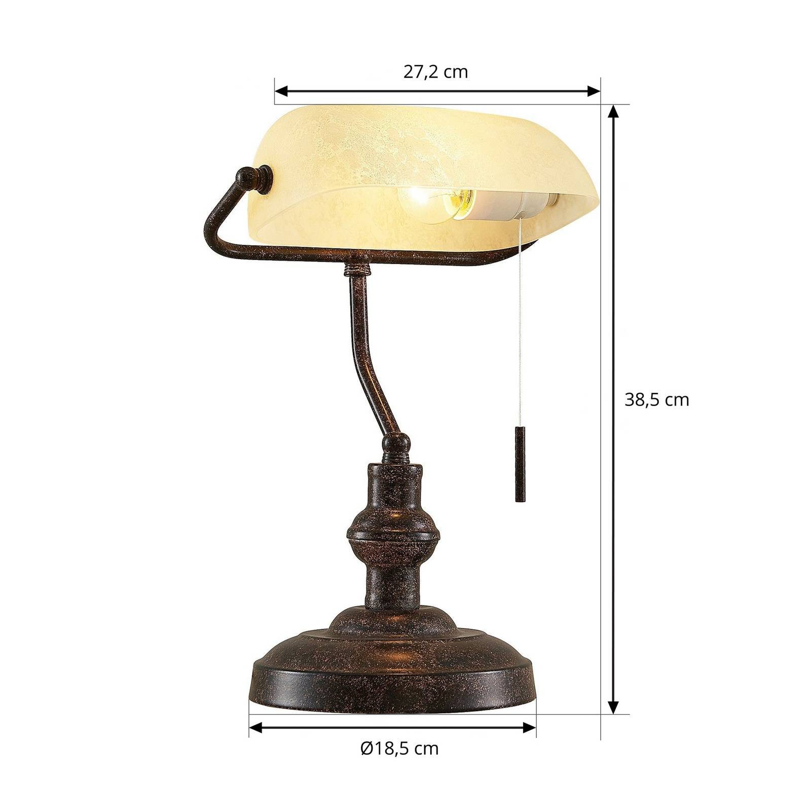 Lindby Schreibtischlampe Profina, Metall, Braun IP20, 1 x 15 W LED – Bild 4 von 5