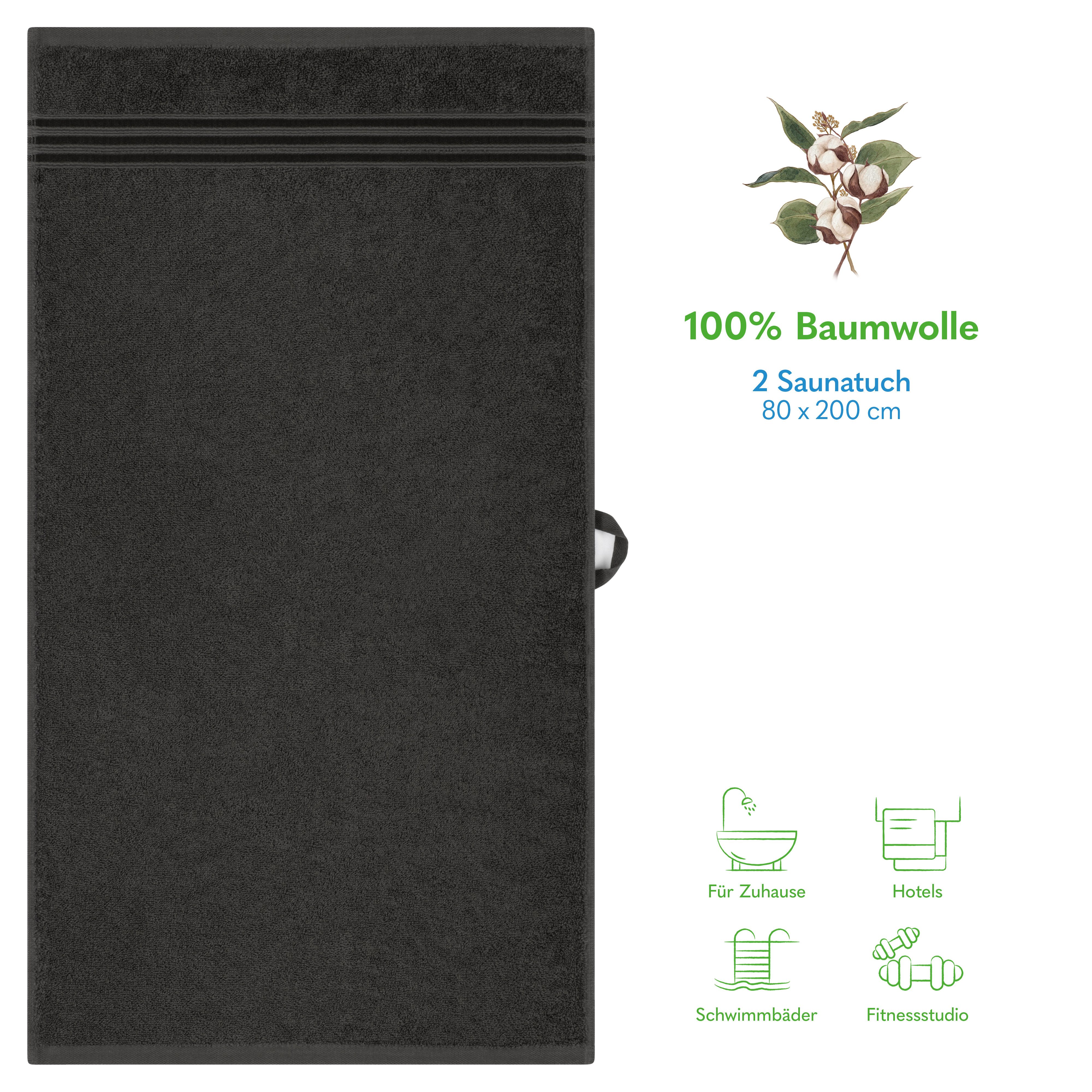 HAMMETEX Saunatuch Hammetex 2er Set extra große Saunatücher, Frottier (Packung, 2-St), 100% Baumwolle – Weich & Saugfähig – Luxuriöse Große Spa-Badetücher