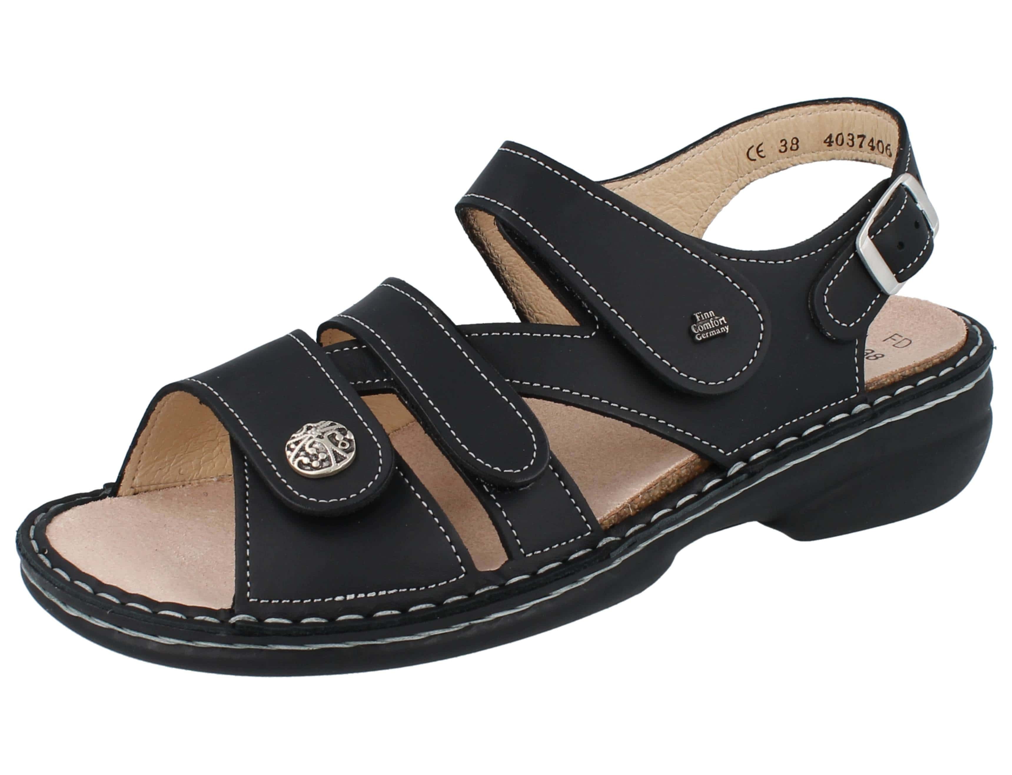 FINN COMFORT Gomera Damen Sandalen schwarz black Sirio Leder - Größe: Sandale