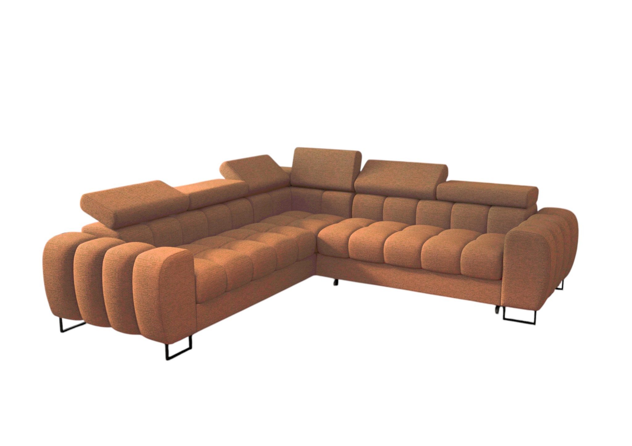 Fun Möbel Ecksofa Schlafsofa BASTIEN Seite Universal in Stoff, inkl. Bettkasten, mit Rundumbezug, ausziehbare Liegefläche