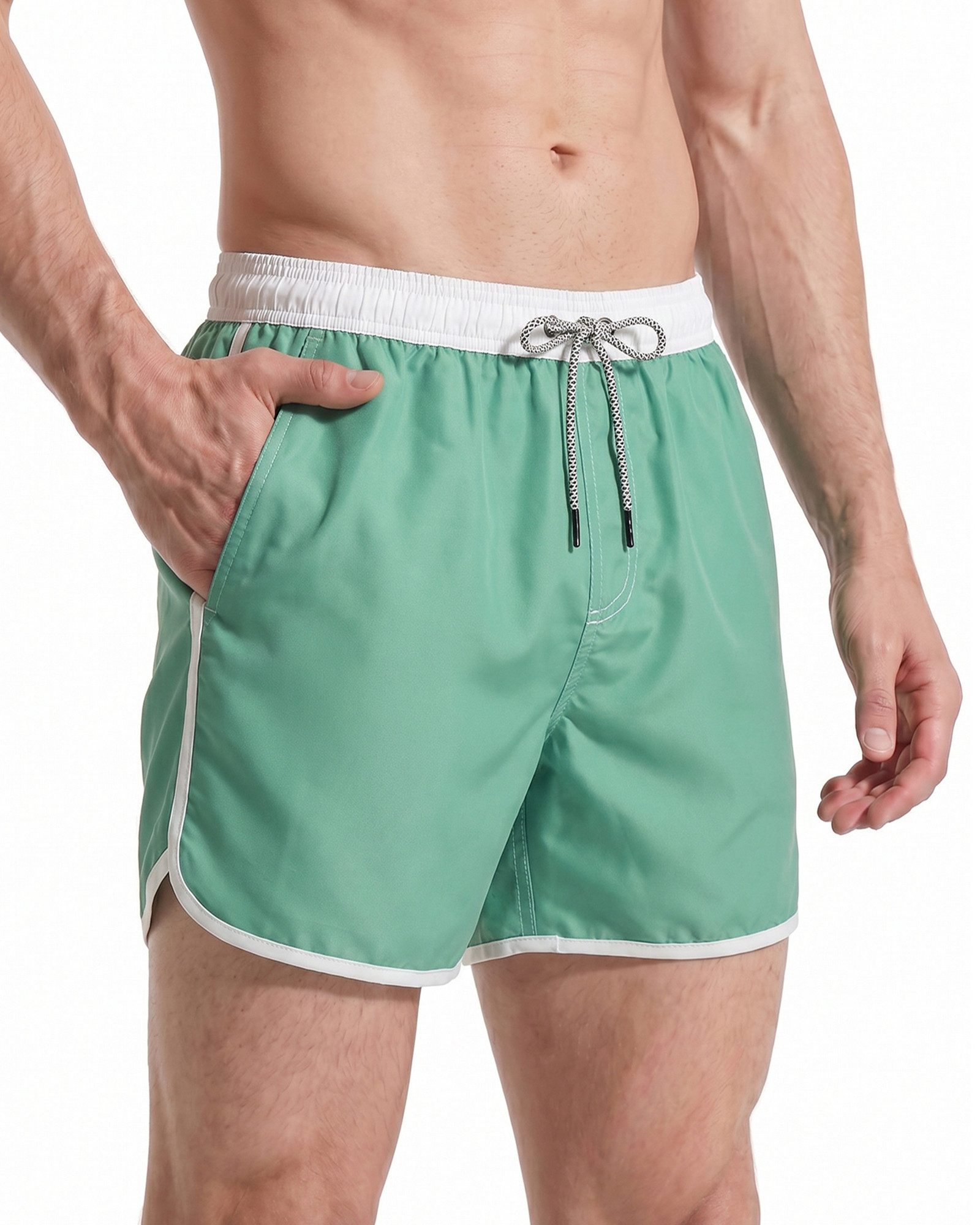 MaaMgic Shorts Herren Retro-Stil kurze Hose Sommer Sport Badehose mit Mesh-Innenslip (1-tlg)