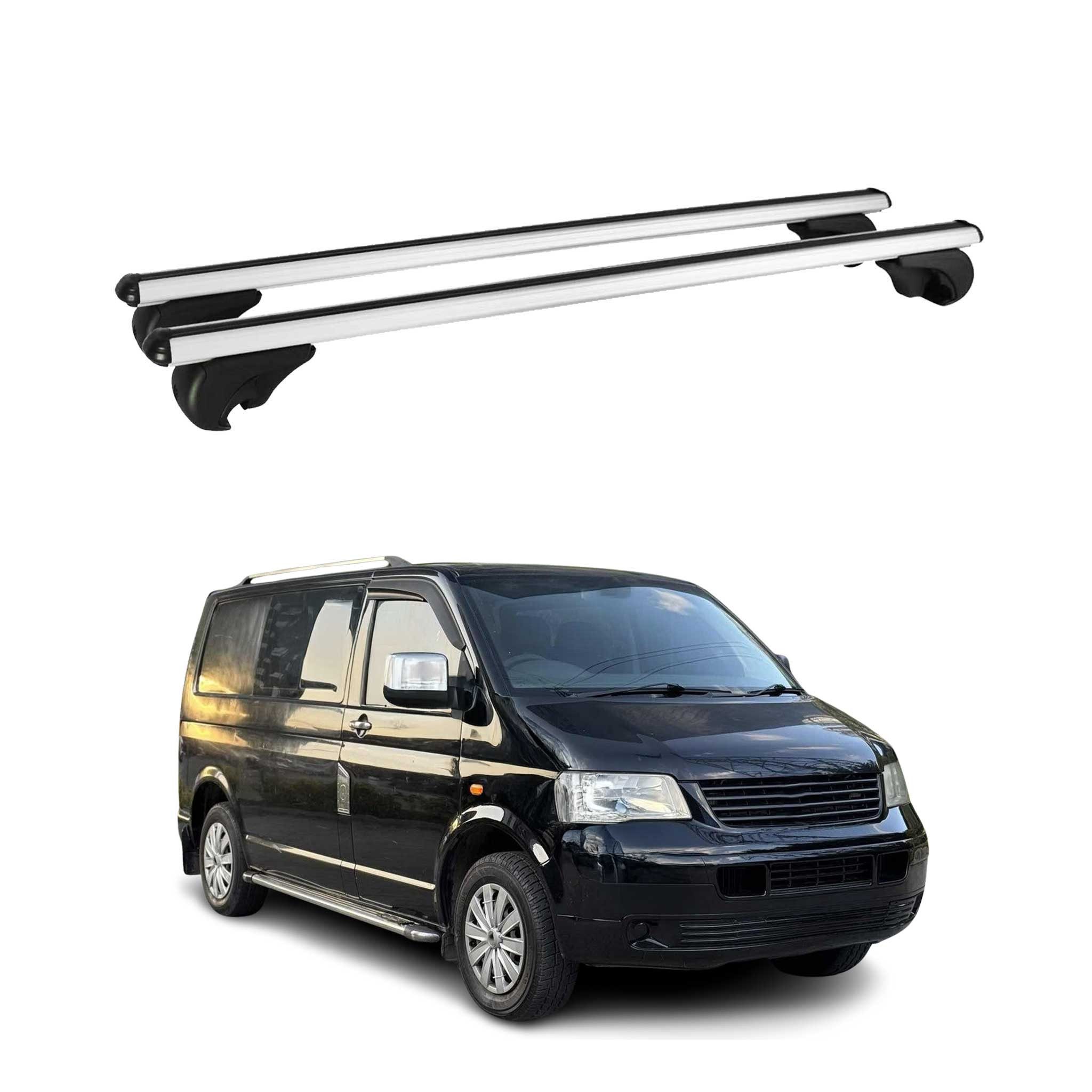 OMAC Dachträger für VW T5 T6 Multivan Transporter Gepäckträger Grundträger Alu Silber (2-St), Wasserbeständig,Abnehmbar,Multifunktional,Leichtgewichtig