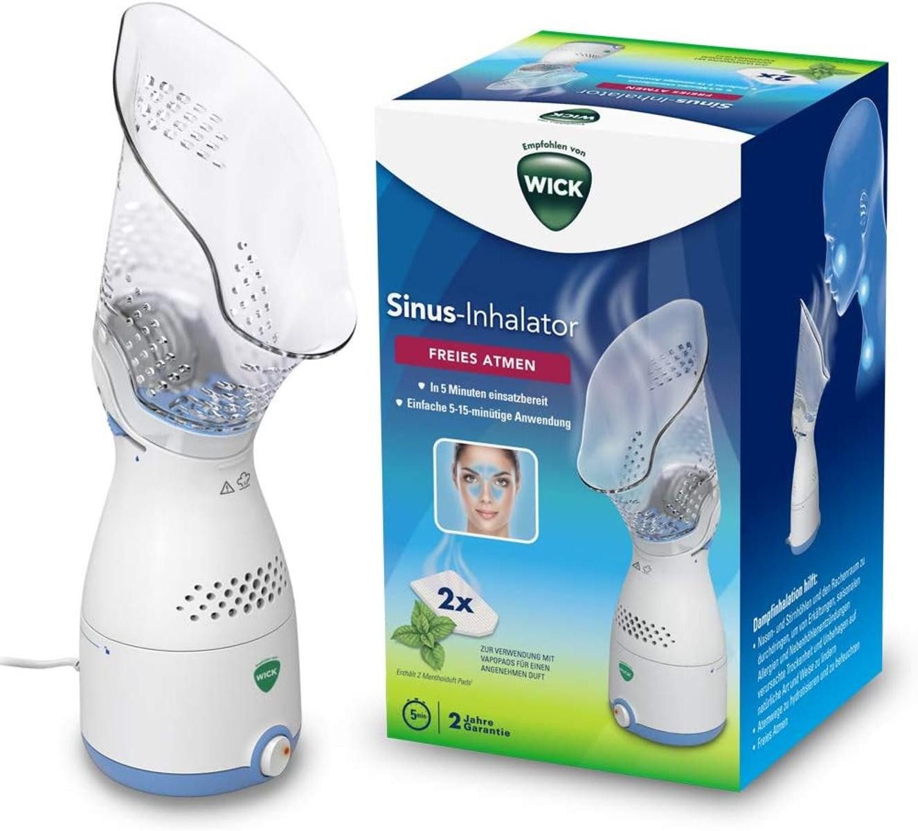 Procter & Gamble Inhalationsgerät Wick Sinus-Inhalator Einstellbare Dampfregulierung mit Ölen WH200