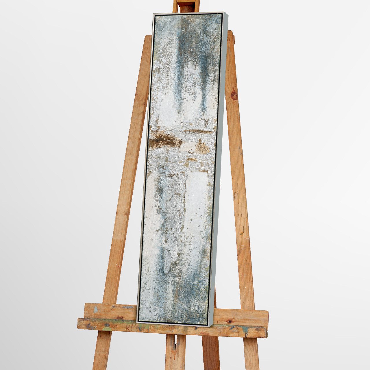 ArtUniverse Gemälde Schlanke Textur Komposition Silbernes Leuchten 29 x 129 cm, Abstrakt