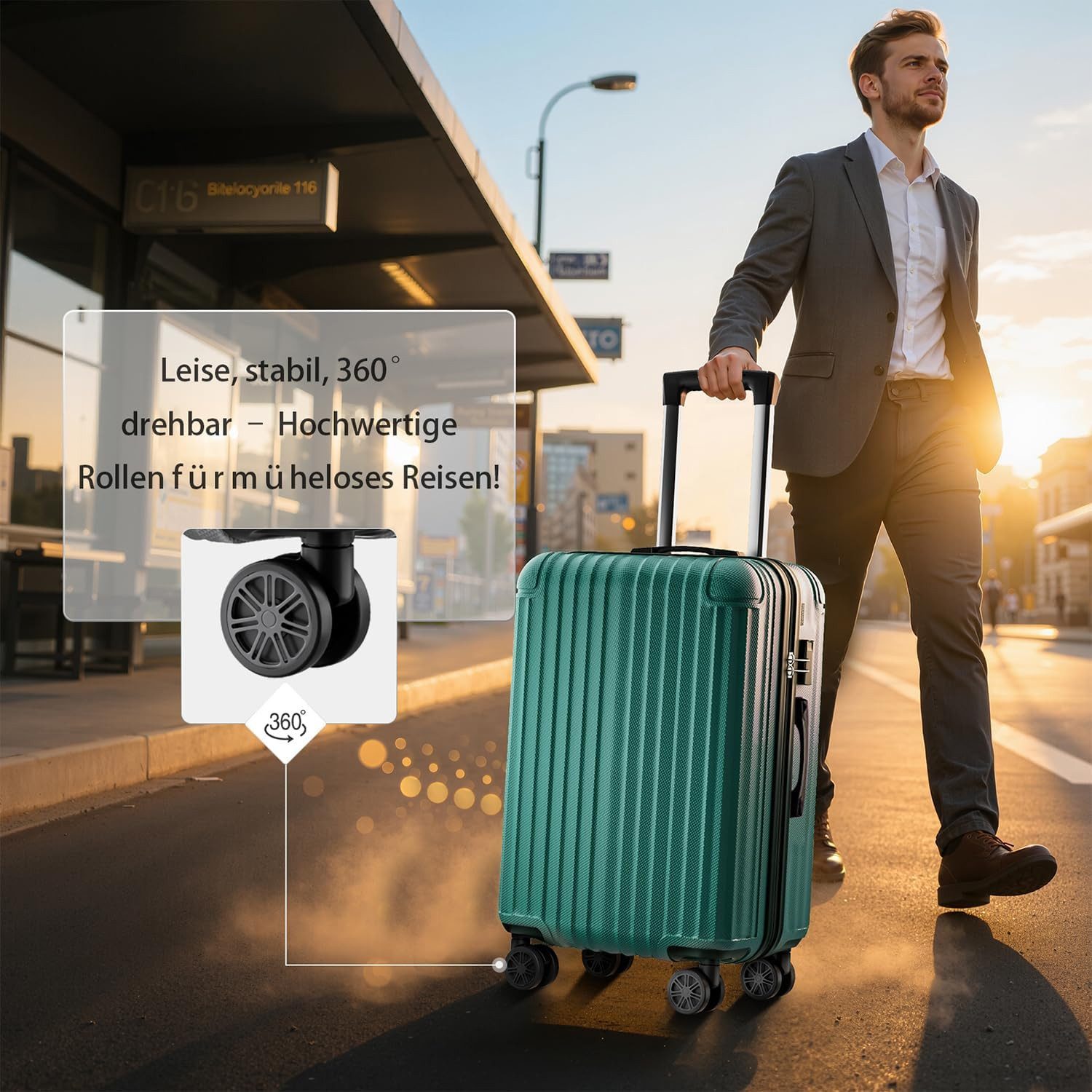 Abistab Hartschalen-Trolley Handgepäck Koffer&Trolley ABS-Material, 4 Rolle günstig online kaufen