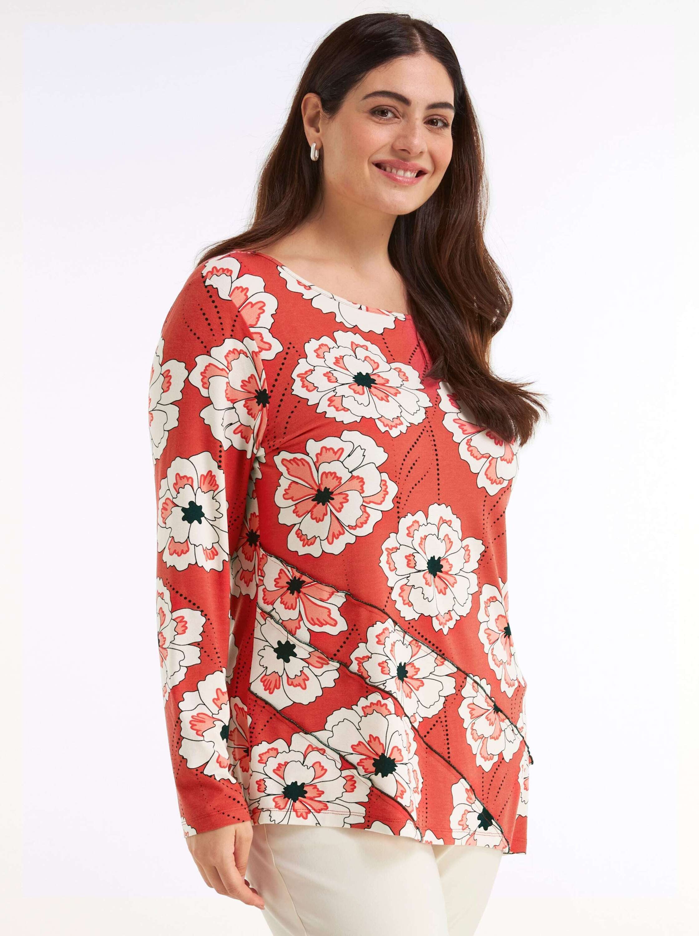 Sheego T-Shirt Longshirt Langarm