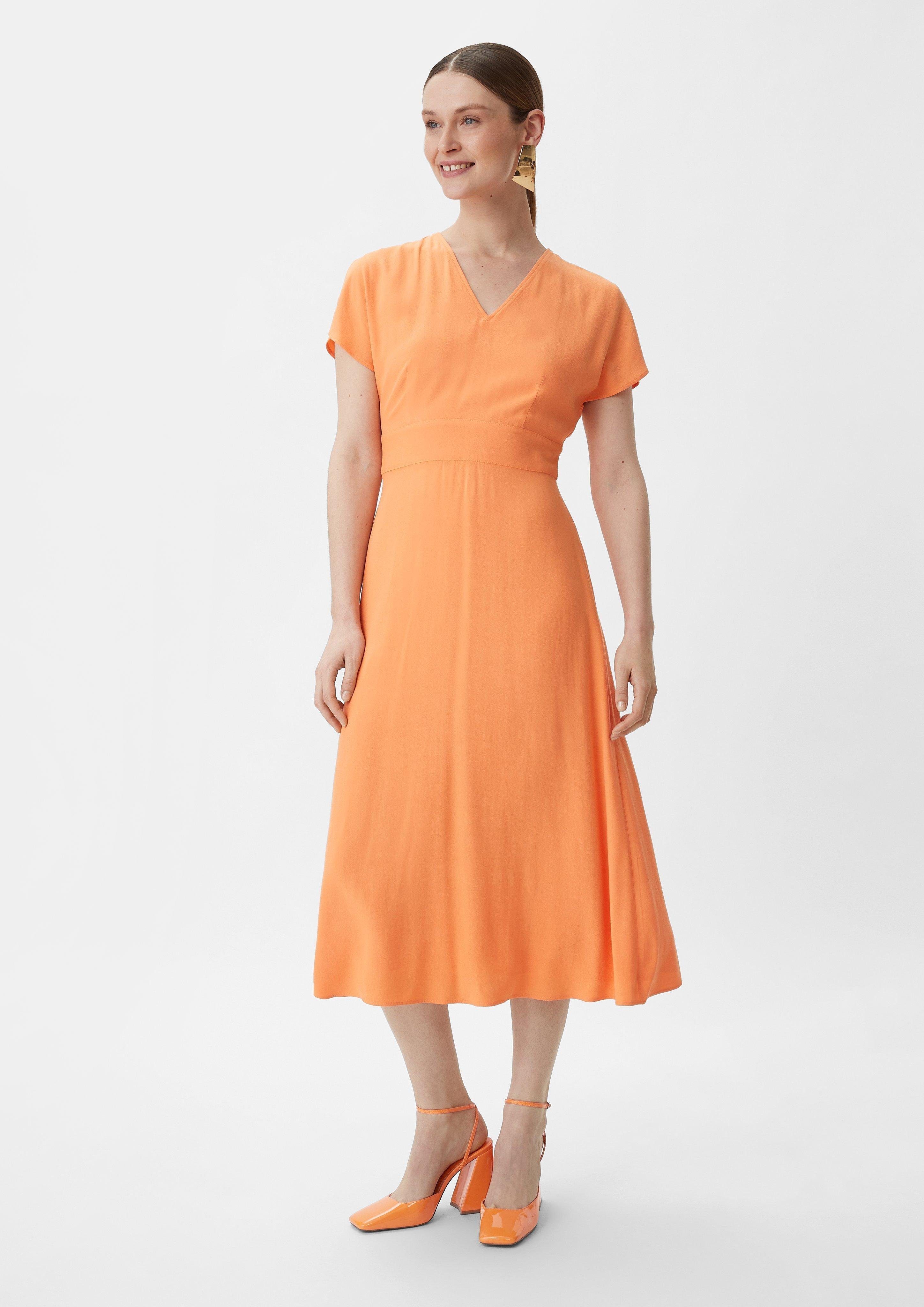 Comma Maxikleid Midi-Kleid aus Satin Blende