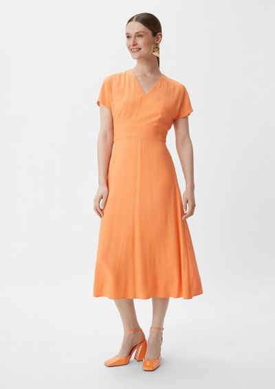 Comma Maxikleid Midi-Kleid aus Satin Blende