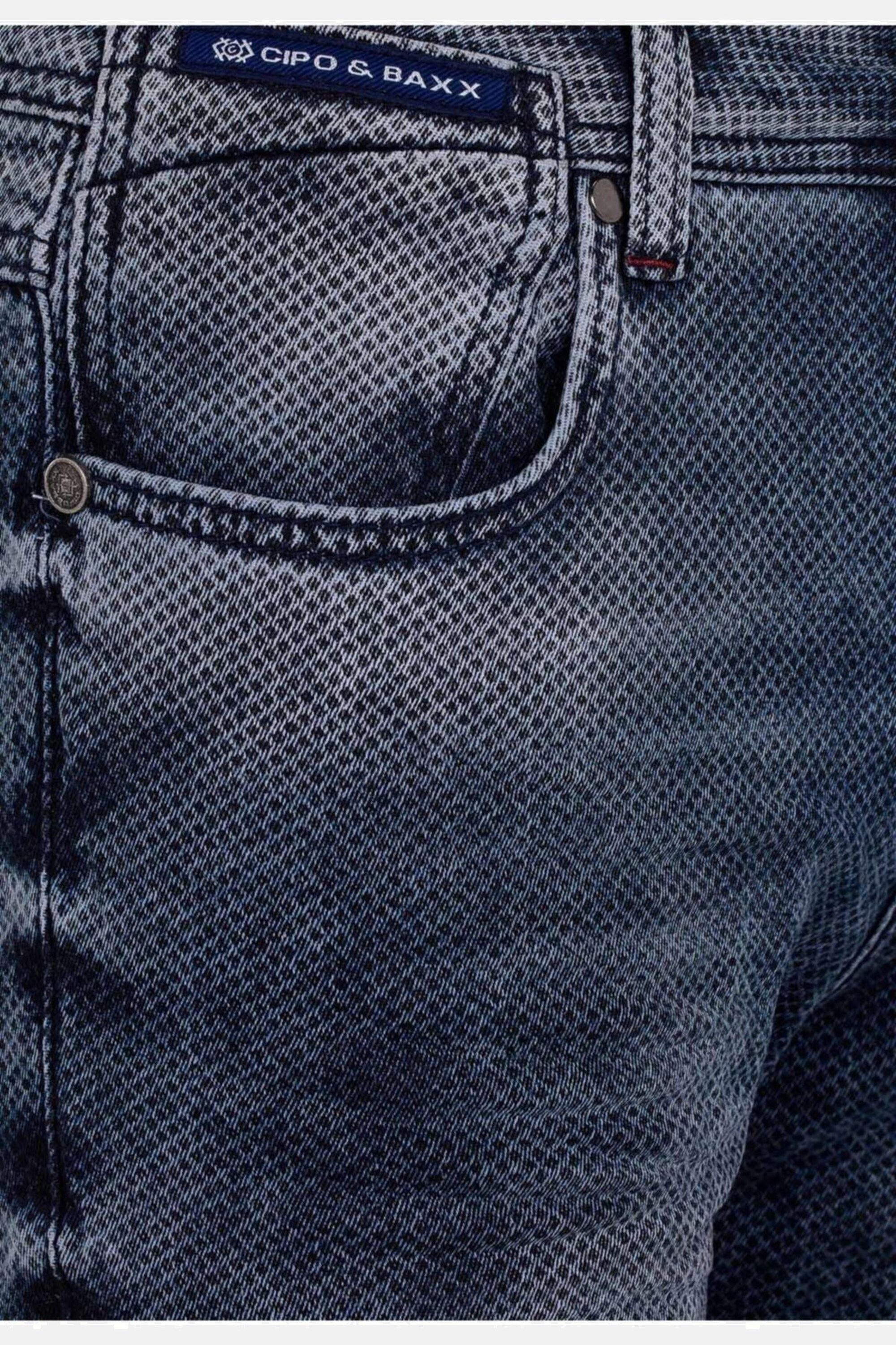 Cipo & Baxx Slim-fit-Jeans Jeans mit Allover-Gitter-Musterung, CD543