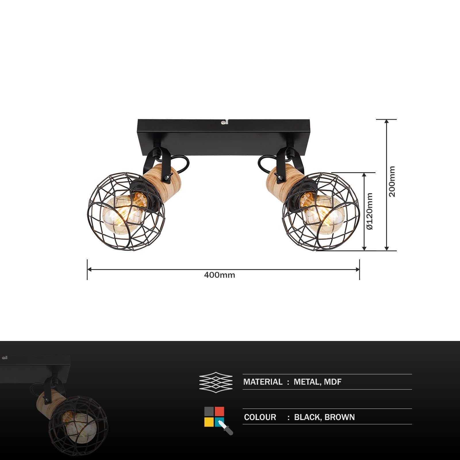 Deckenleuchte Holz GLOBO Globo Deckenstrahler Deckenlampe Deckenleuchte Wohnzimmer