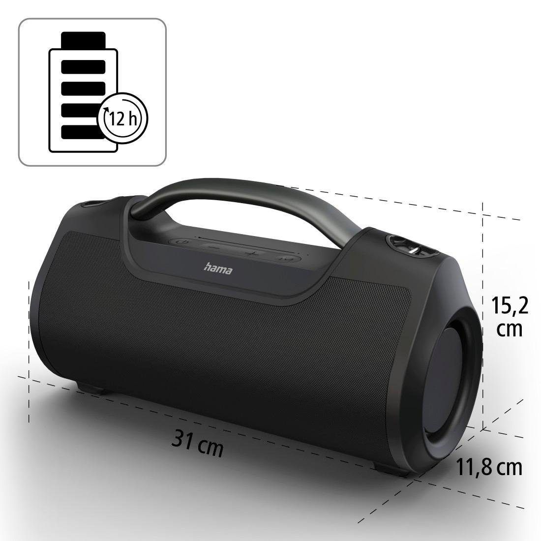 Hama Tragbarer Lautsprecher, kabellos/wasserfest, 60 W Bluetooth-Lautsprecher