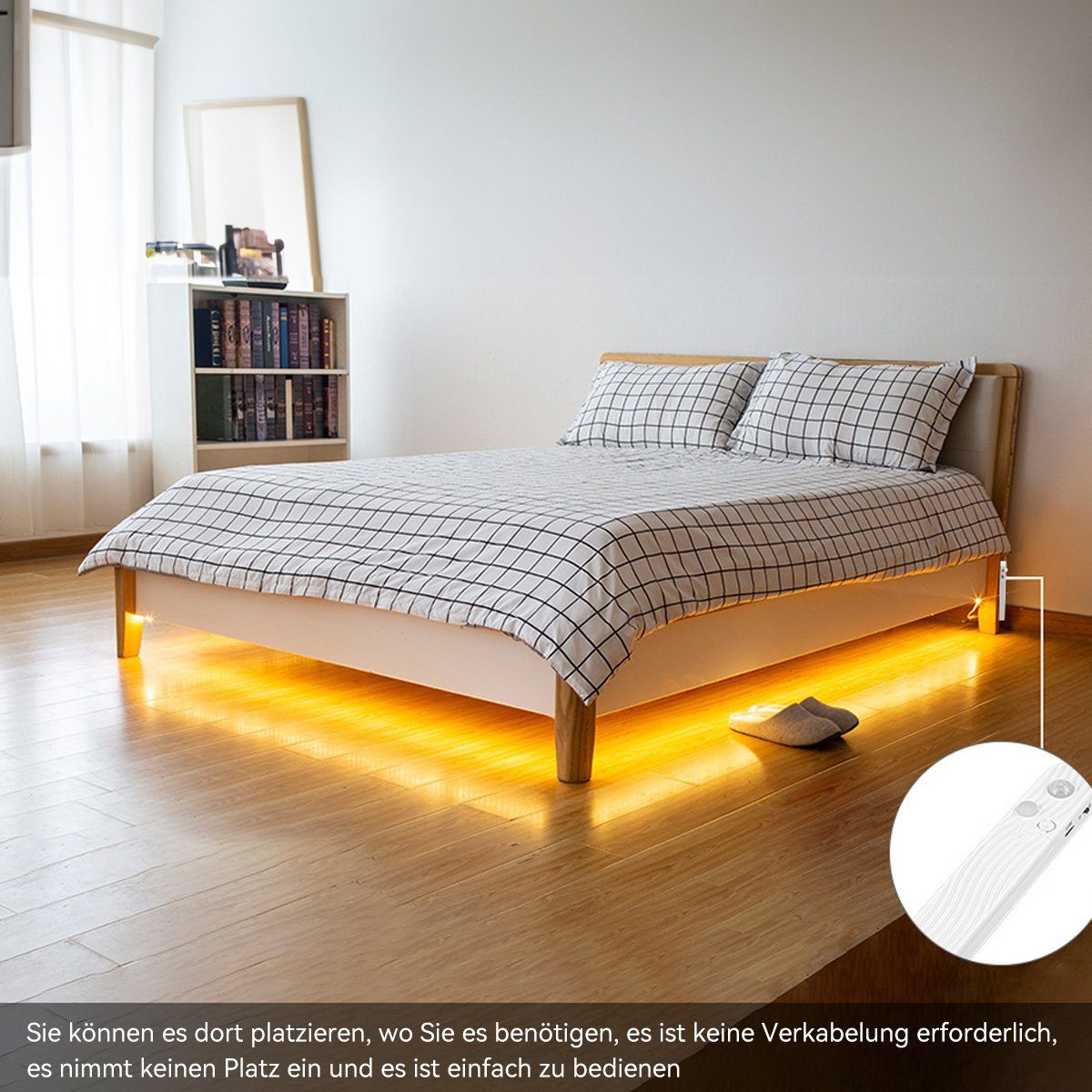 DOPWii LED-Stripe-Profil LED-Lichtleiste, 1m/5m Intelligenter Sensor Warmweiß, Dimmbar Kaltweiß