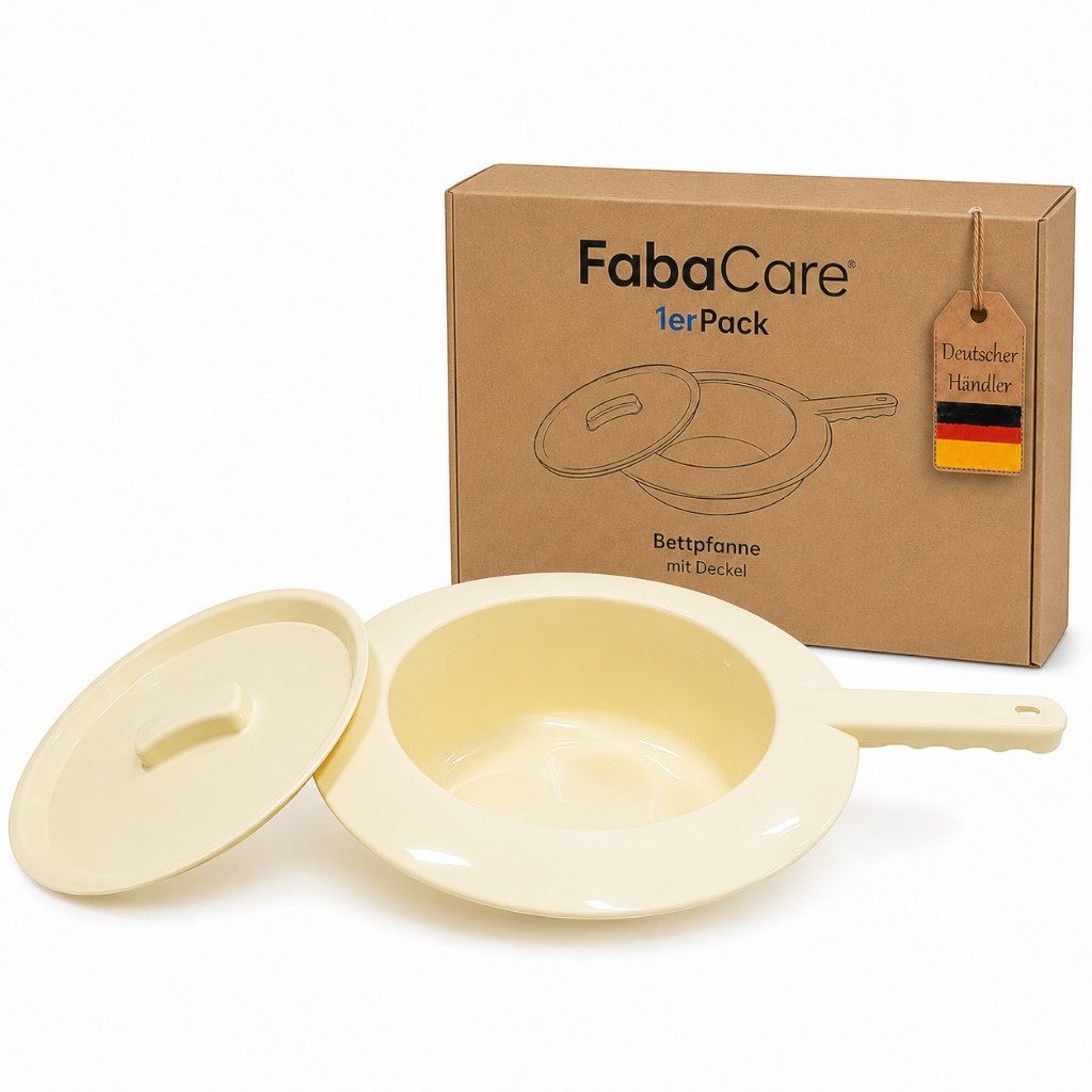 FabaCare Toilettensitzerhöhung Bettpfanne Steckbecken Stechbecken Nachttopf mit Deckel