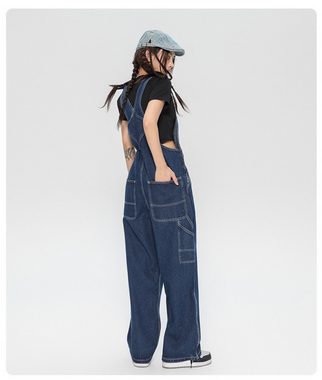 Opspring Latzhose Lässige Stretch Denim Latzhose für Damen, Jeans Overalls mit Taschen