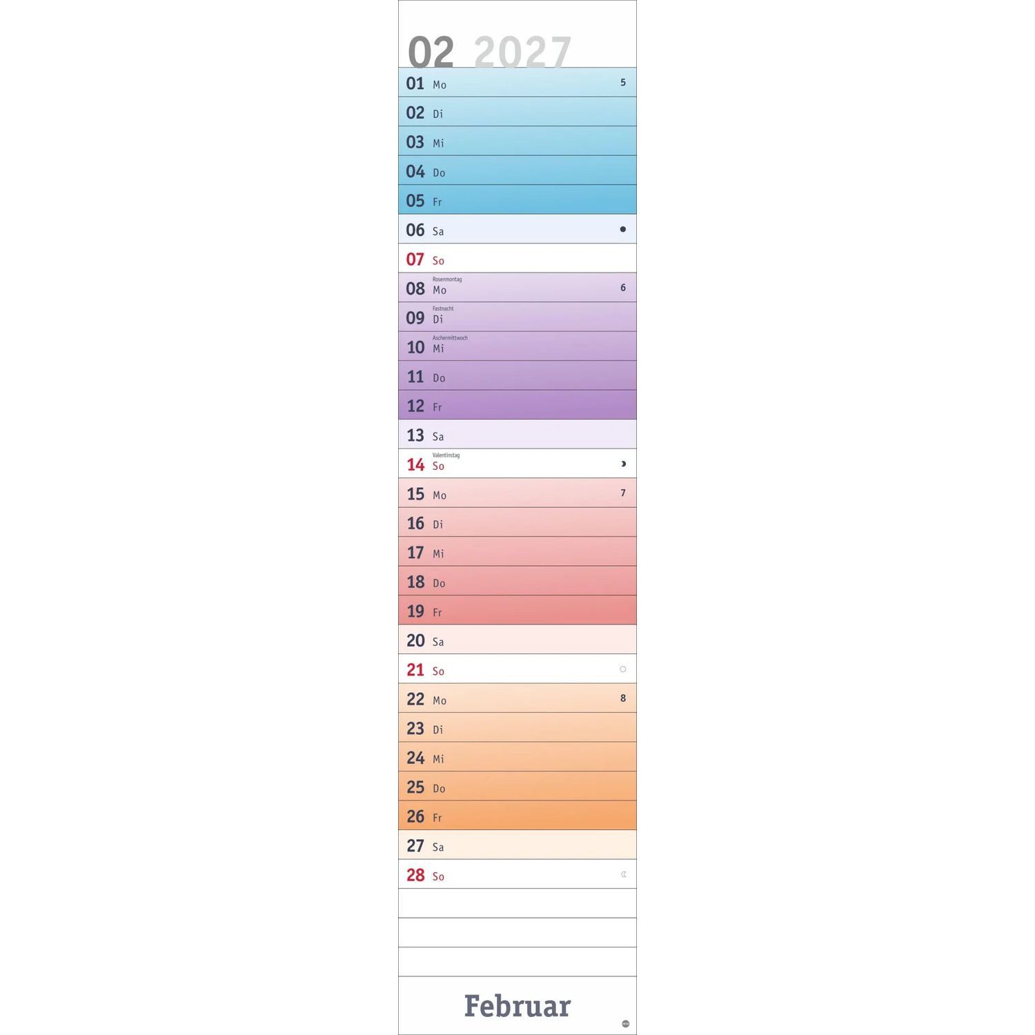 HEYE Wandkalender Bunte Wochen Langplaner XL 2027 – Bild 3 von 5