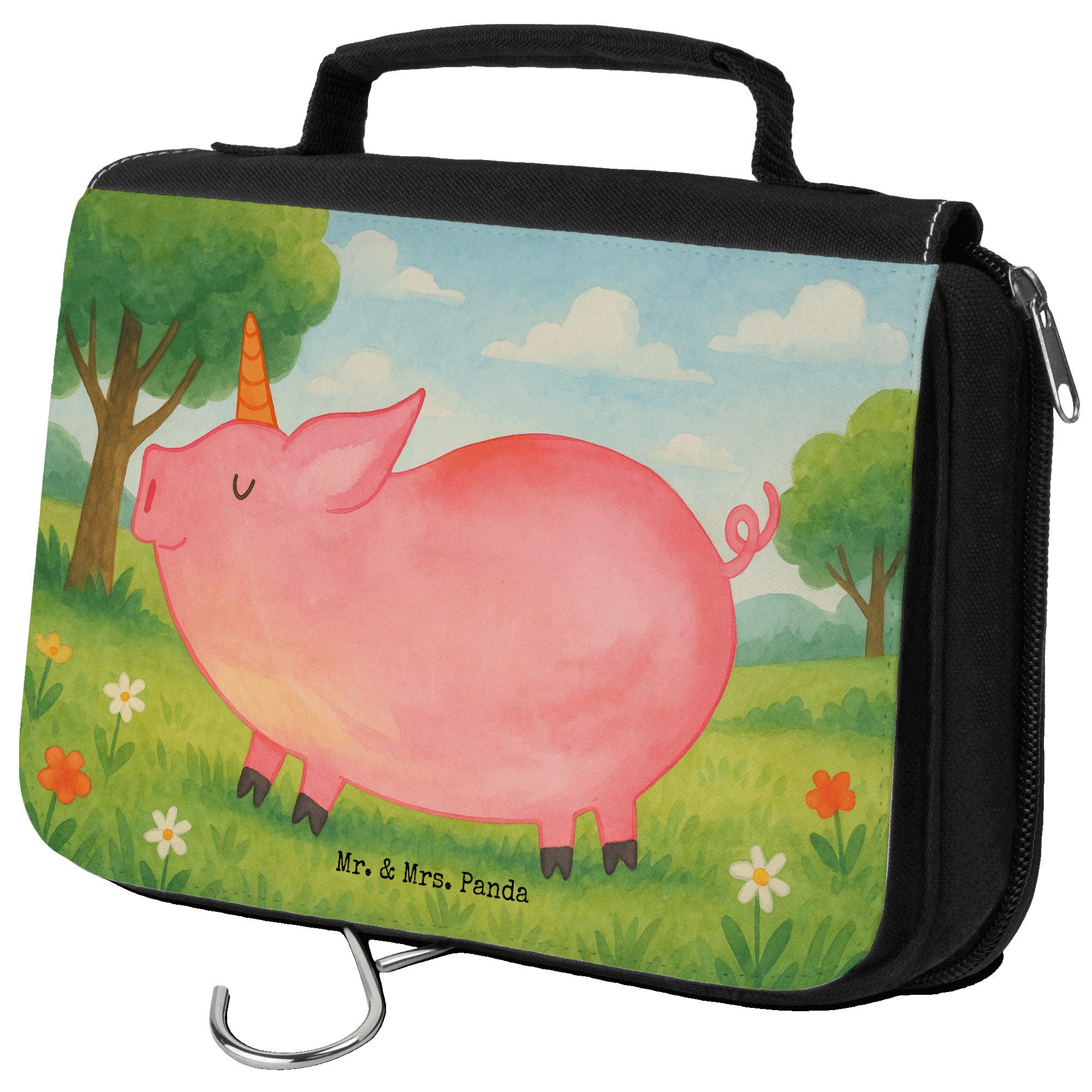 Kulturbeutel Einhorn Schwein Design, beautycase, Weiß, Einhörner, Geschenk, Englis