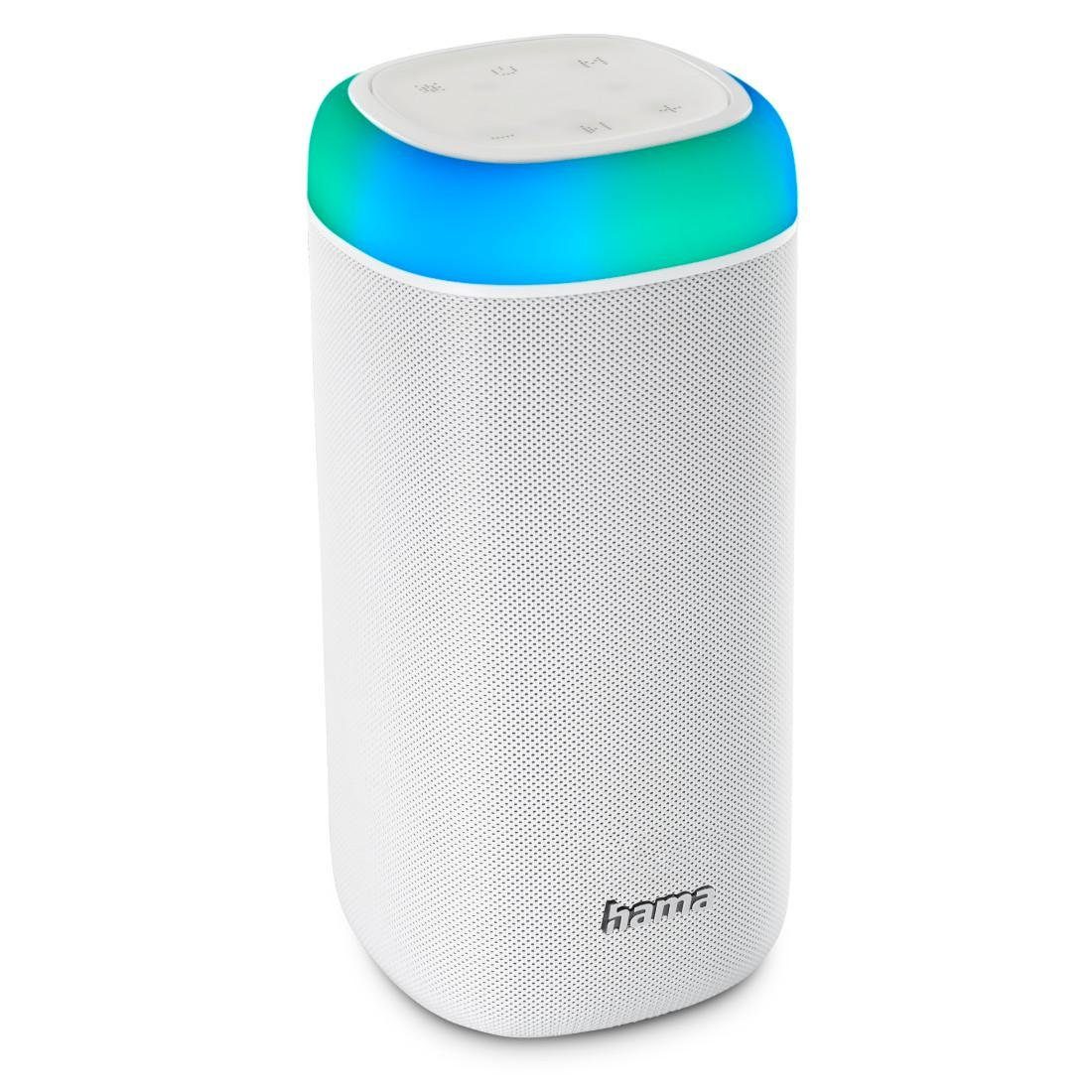 2.0 Bluetooth-Lautsprecher weiß Shine LED Bass Sound) Bluetooth Hama spritzwassergeschützt Box Xtra (Freisprechanlage,Xtra Sound 360ᵒ Bass,360ᵒ