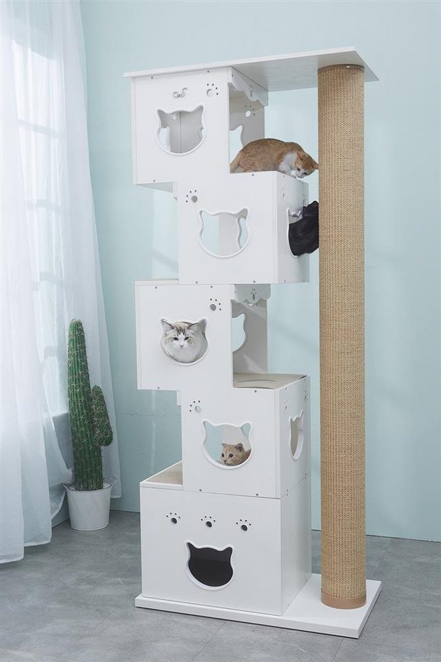 Thumbnail - CatS Design Kratzbaum CatS Design Kratzbaum Multi Katzenbaum xxl große Katzen stabil D5a, hochwertig solider holz Design...