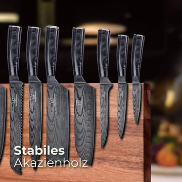 Küchenkompane Messer-Set Messerset mit magnetischem Messerblock - 8-teiliges Küchenmesser Set (2-tlg)