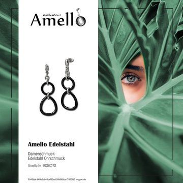 Amello Paar Ohrhänger Amello Ohrringe Edelstahl Keramik (Ohrhänger), Damen Ohrhänger Dreieck Edelstahl (Stainless Steel), in silberfarben