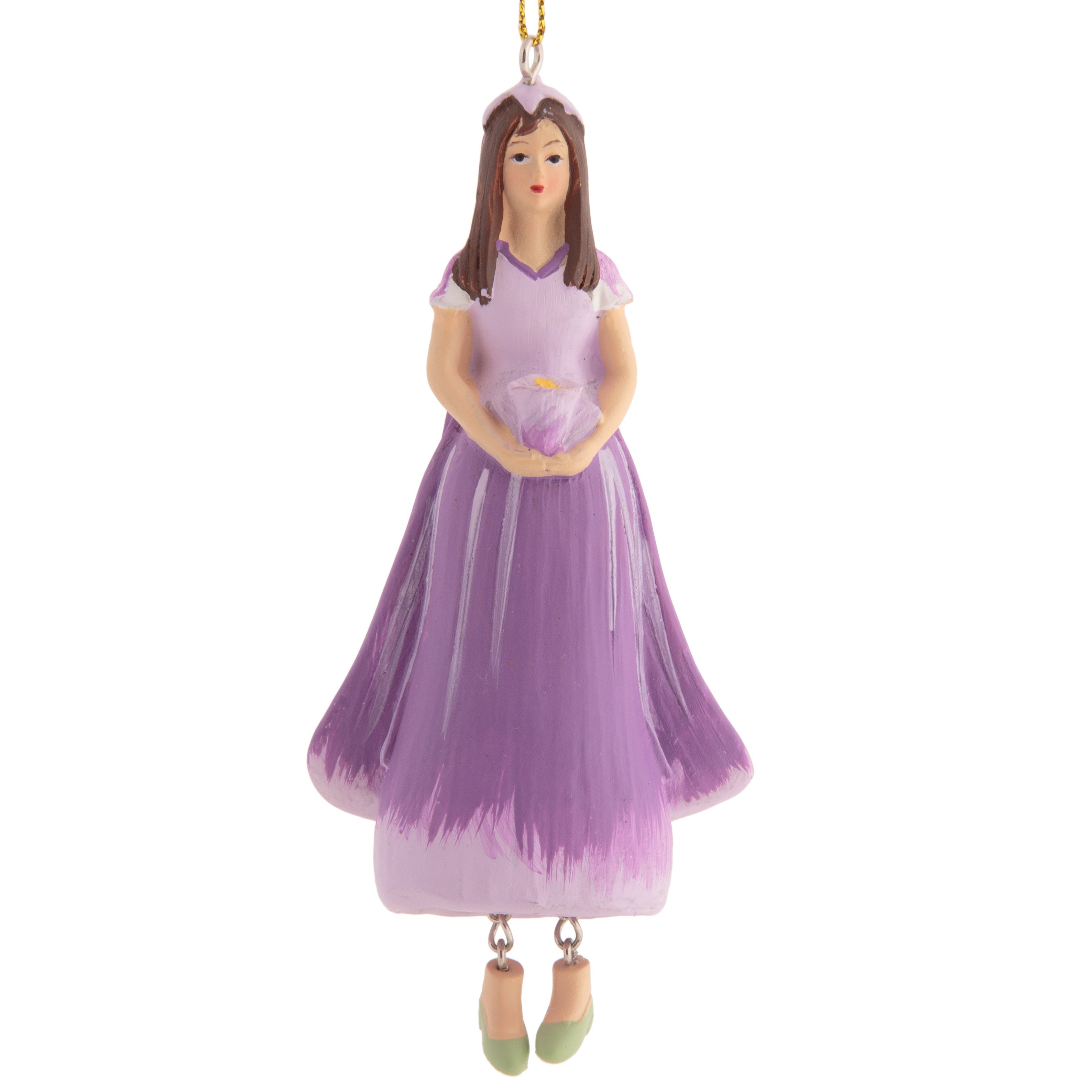 ROSEMARIE SCHULZ Heidelberg Dekofigur Blumenmädchen Figur zum Hängen Fingerhut lila, Perfekt zu jedem Anlass - Geburtstag, Weihnachten! Deko zum Hängen