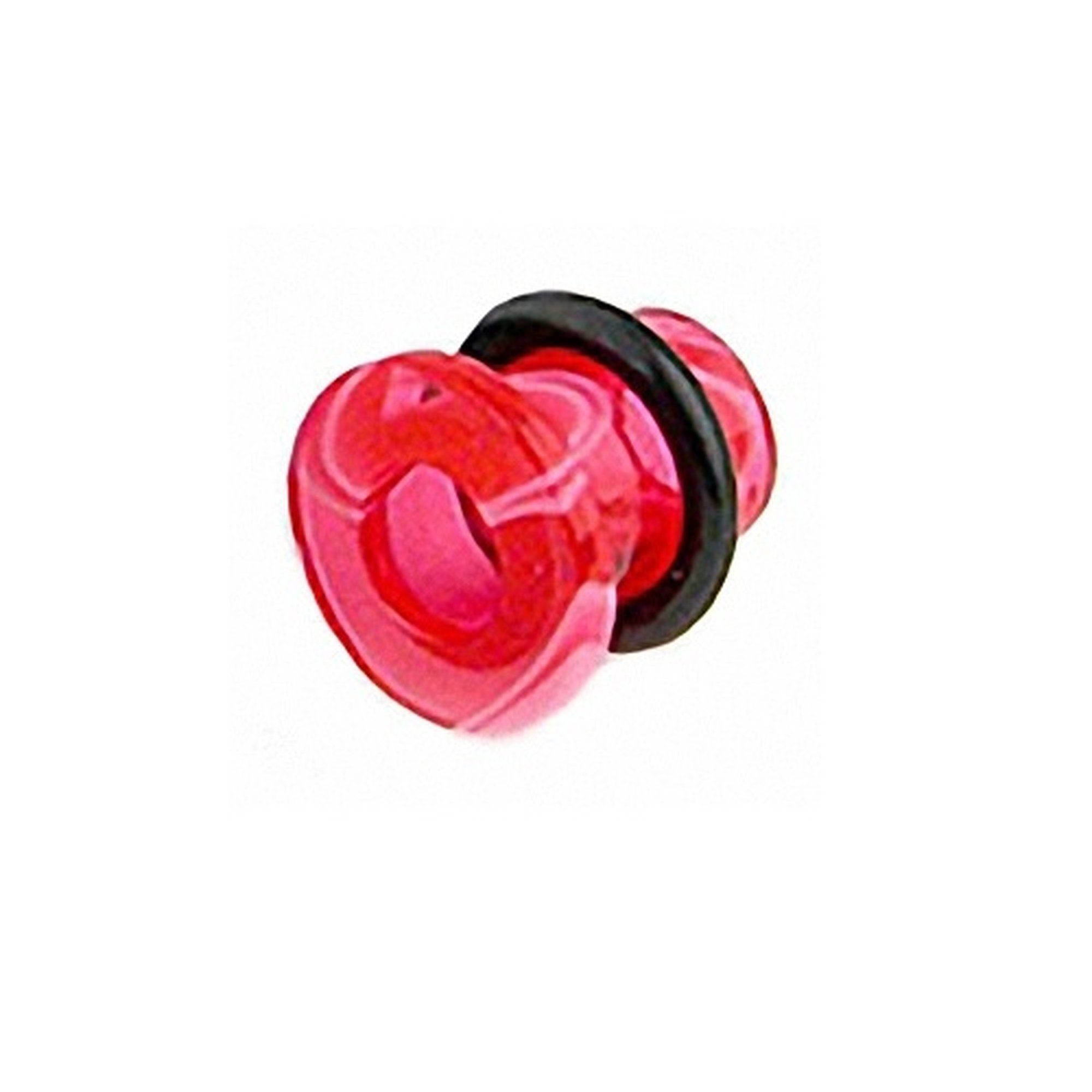 Taffstyle Plug Piercing UV Single Flared Marmor Swirl Look, Flesh Tunnel Ohr Plug Ohrpiercing Ear Kunststoff UV Single Flared Rot