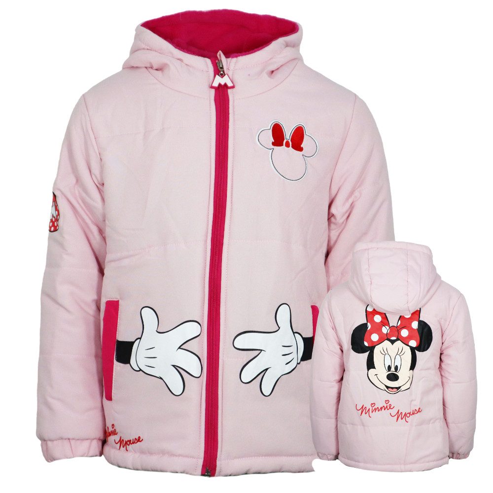 Winterjacke Disney Minnie Maus Kinder Mädchen Jacke Kapuze