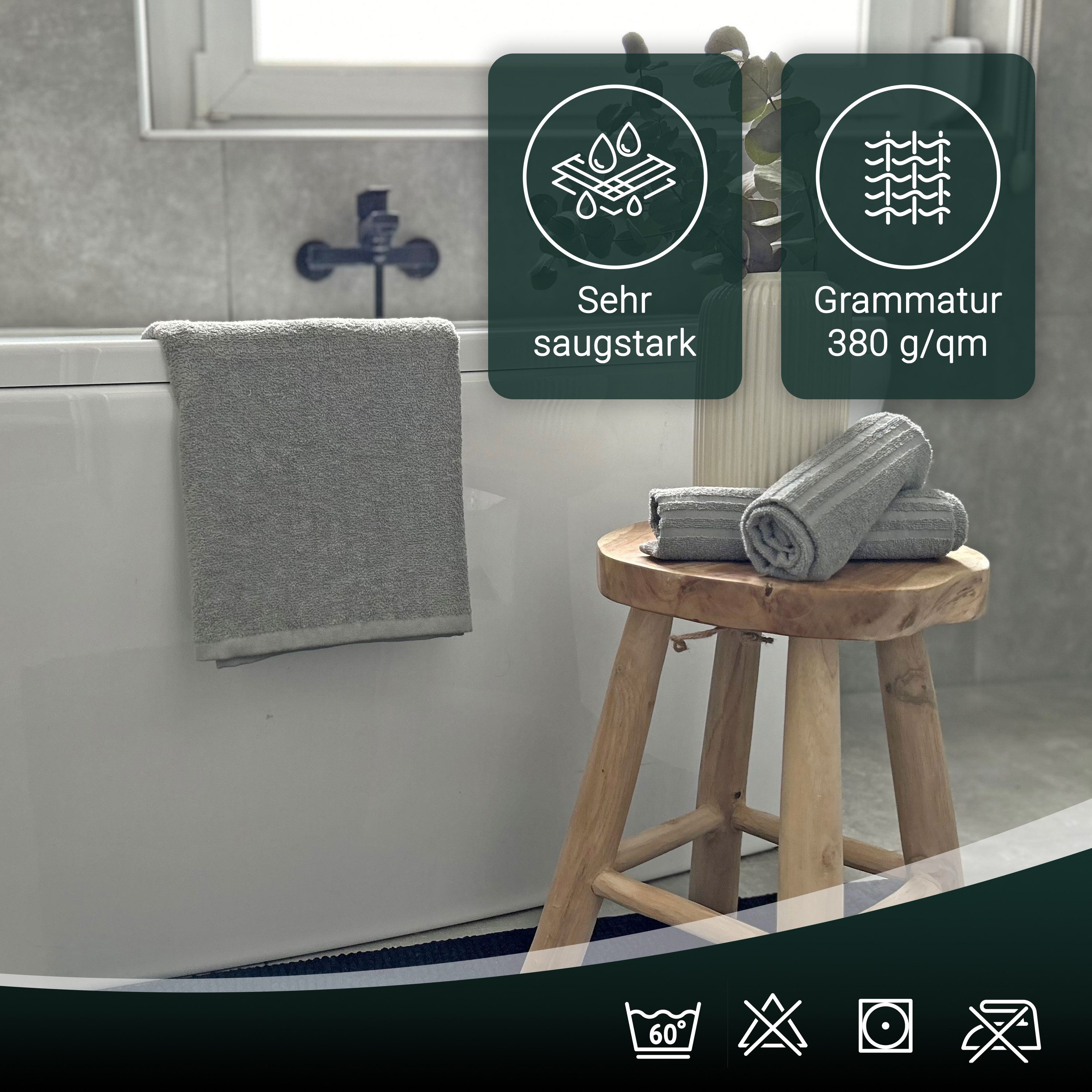 ZOLLNER Handtücher, Walkfrottier (6-St), 50 x 70 cm, 100% Baumwolle, vom Ho günstig online kaufen