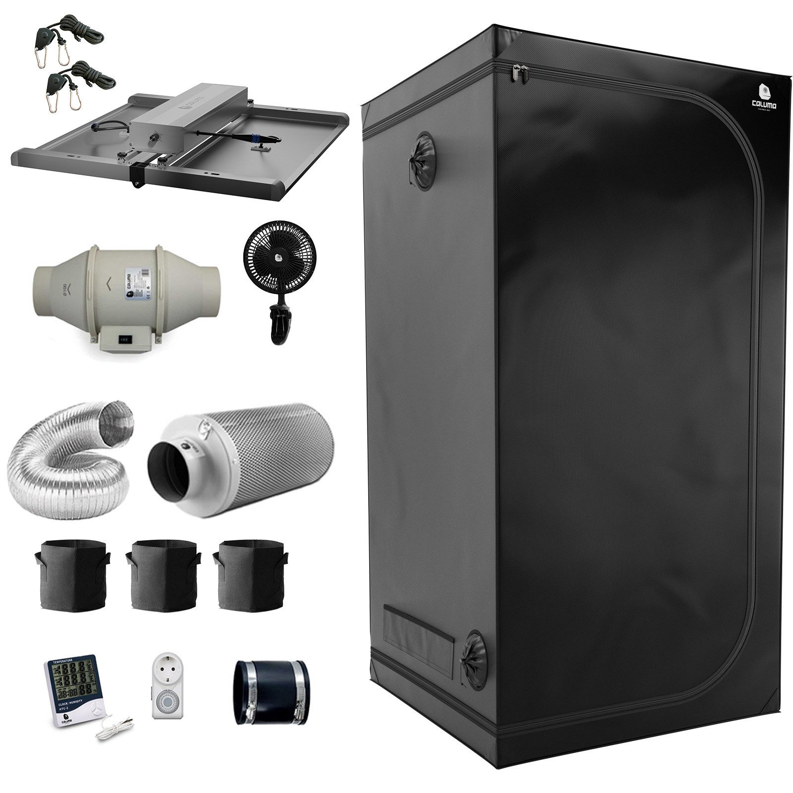 Green Spirit Gewächshaus Growbox Komplett Set 100x100 cm Growzelt 320W LED günstig online kaufen