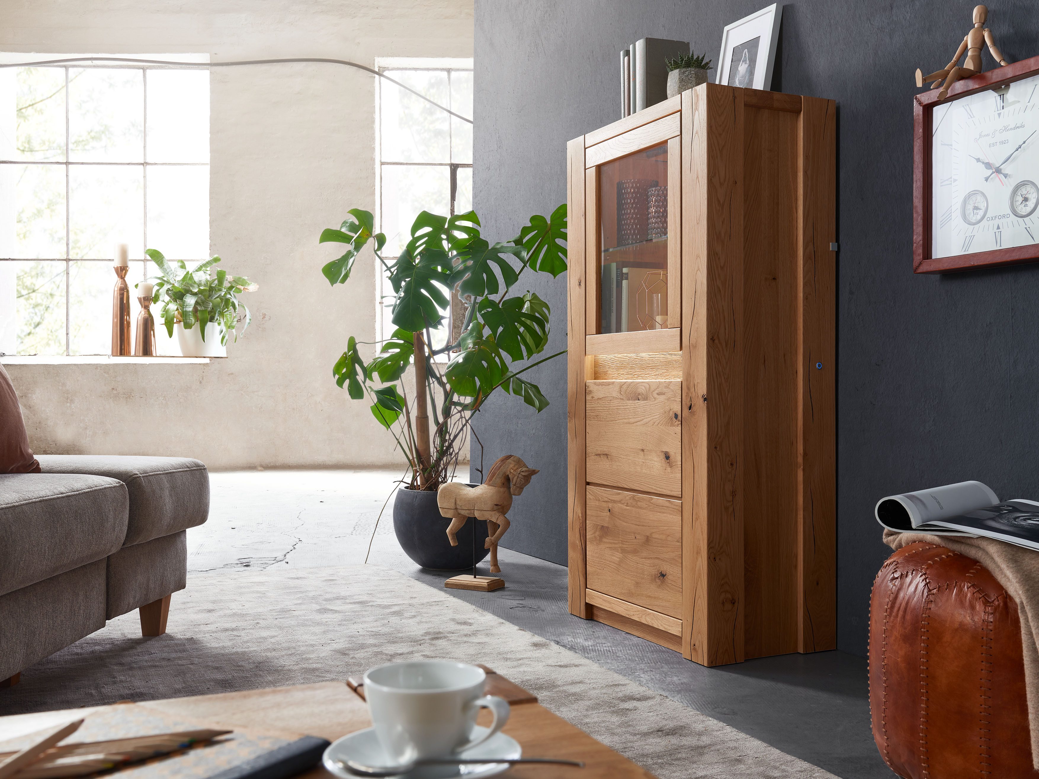 Woodroom Highboard Gera (Wildeiche massiv geölt), günstig online kaufen