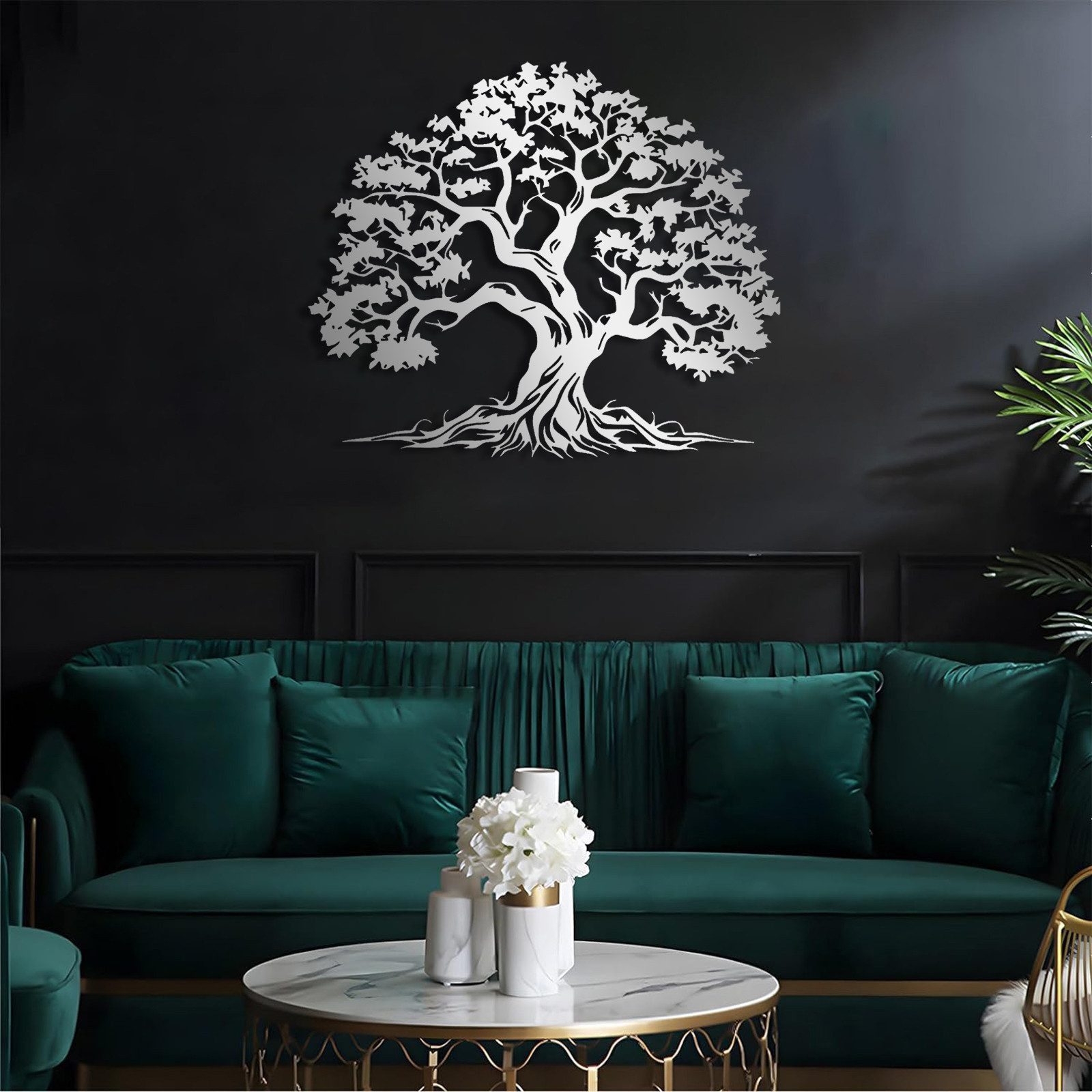 Jumpeak Wanddekoobjekt Metall Baum des Lebens Kunst Wanddekoration,Baum Wanddekoration, Natur, Hergestellt aus Metall,Vier Farben zur Auswahl,2 Größe – Bild 5 von 5