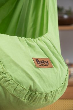 Teppich-Traum Federwippe BABY HÄNGEMATTE Federwiege für optimalen Schlafkomfort - waschbar - in grün
