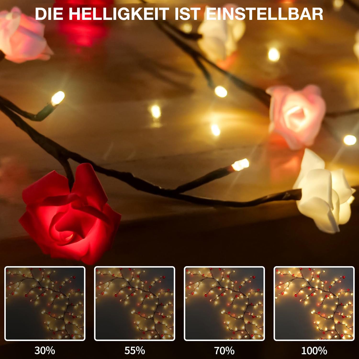 MUPOO Leuchtzweig LED-Dekolicht,1.8M/2.3M LED Baum Wandleuchte,LED Lichterkette, Willow Vine Baum,Weihnachtsdeko,LED fest integriert,Warmweiß