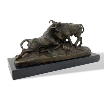 Aubaho Skulptur Bronzefigur Bullen nach Clesinger Stiere Ochsen Skulptur Antik-Stil Ko