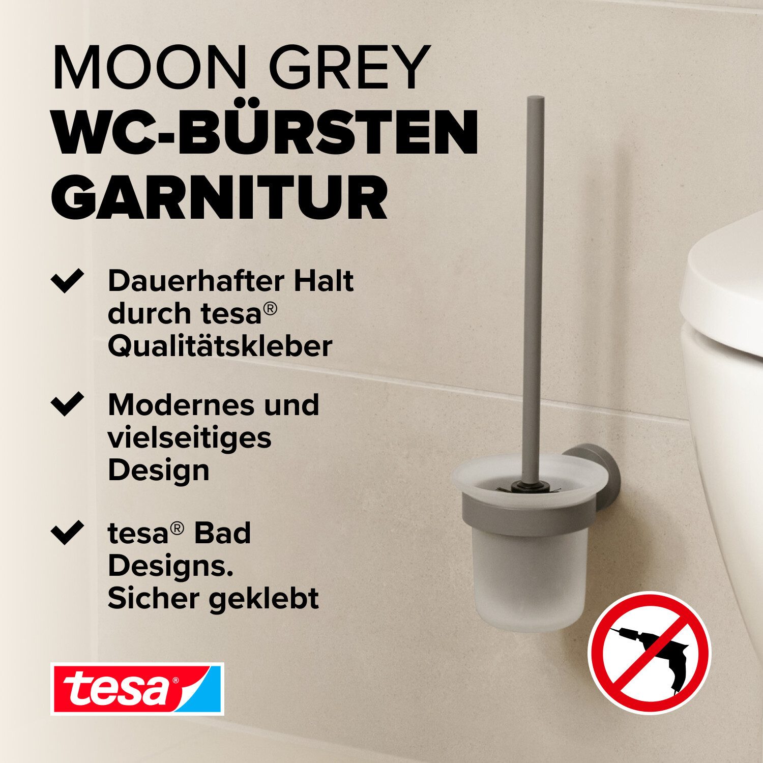 tesa WC-Garnitur MOON Toilettenbürstenhalter, (Set, 1-tlg), günstig online kaufen