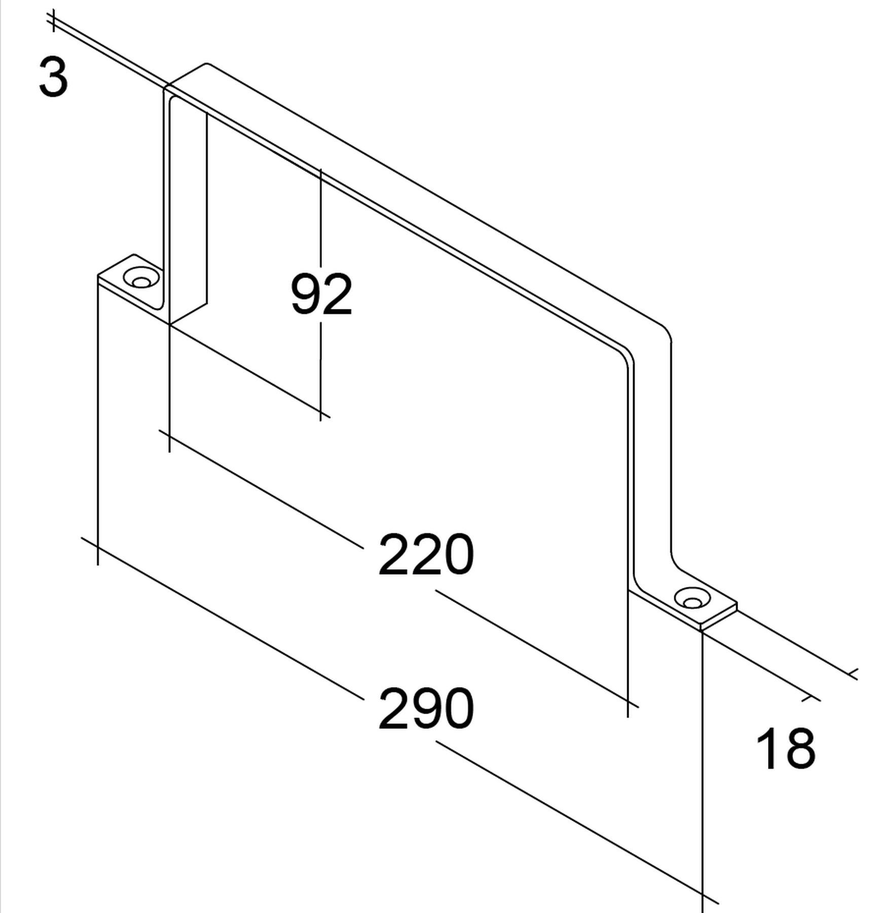 Wallair Montagezubehör Dunstabzugshaube Halter für Flachkanal 222x89mm und 220x90mm Lüftungsrohr Deckenhalter (1 St)