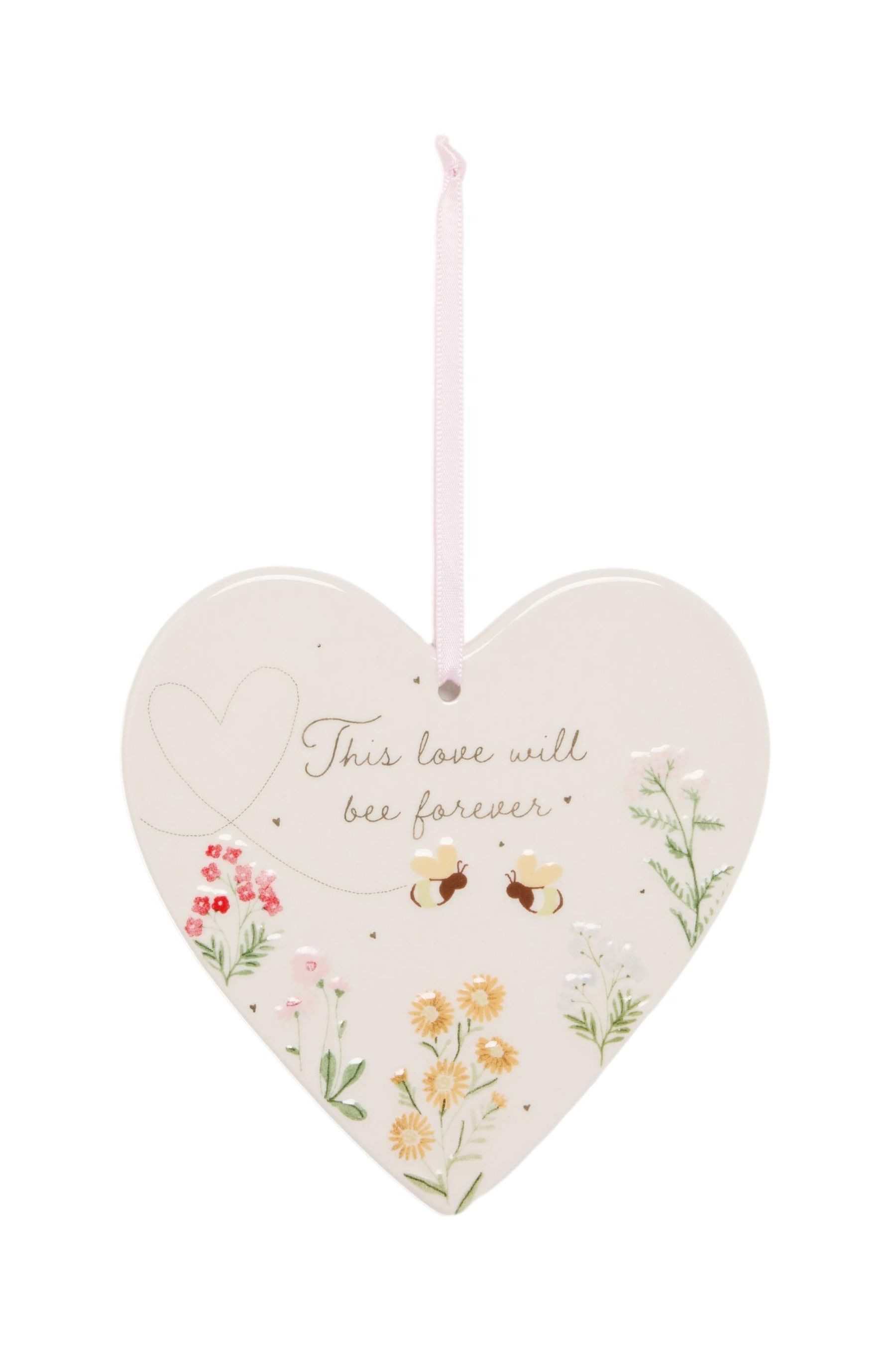 Next Wanddekoobjekt Florales Schild „Love“ mit Biene